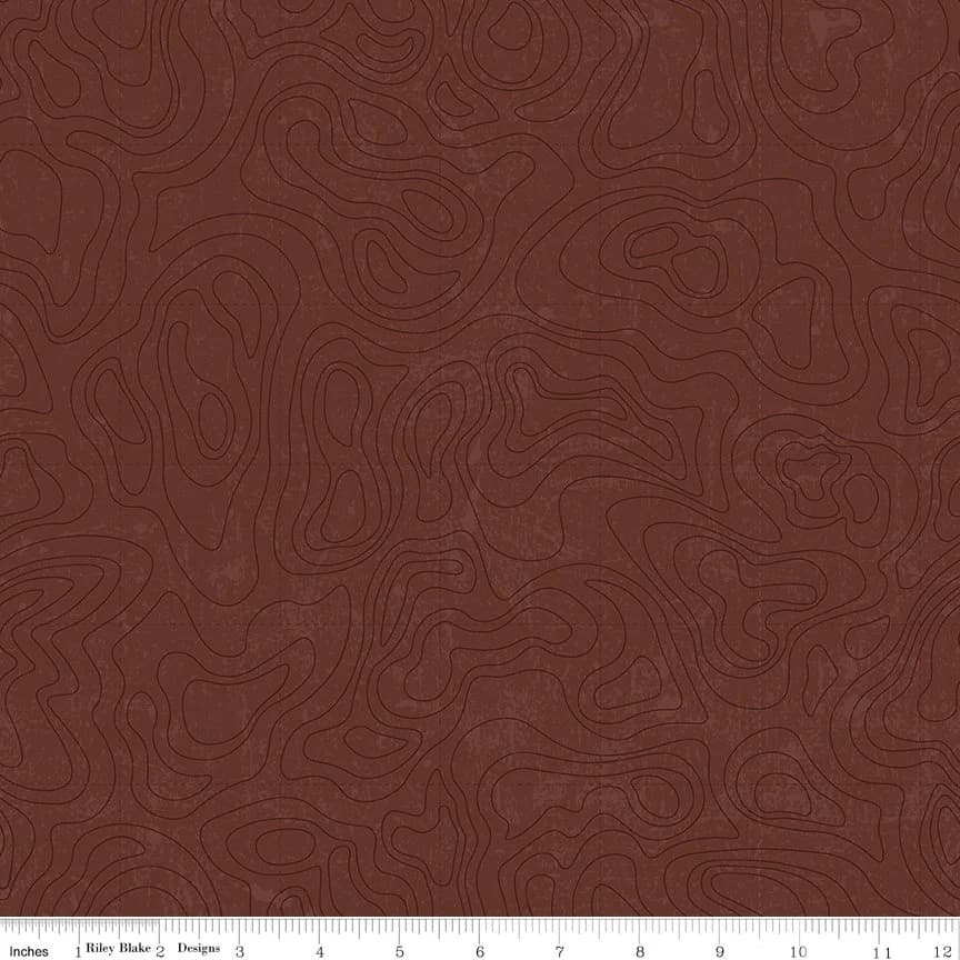 U.S. National Parks Cotton Fabric by the Yard - Topographic Brown - Riley Blake C13293-BROWN - image 3