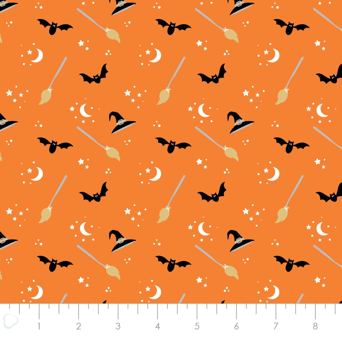 Bats Halloween Cotton Fabric by the Yard - Spellbound Make Me Batty Orange - Camelot 21220703-3 - image 3
