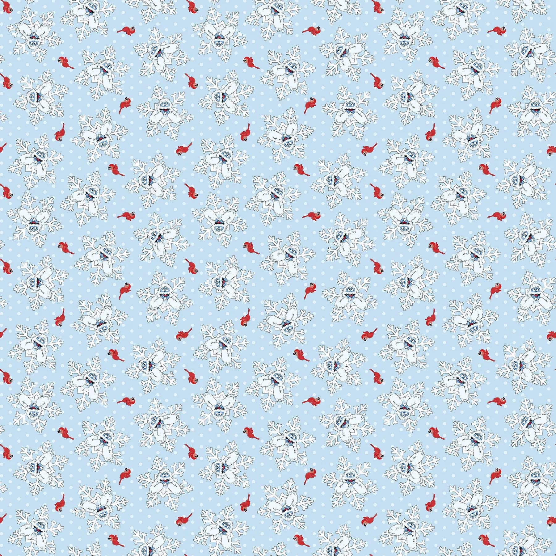 Rudolph Christmas Cotton Fabric by the Yard - Rudolph the Red-Nosed Reindeer Bumble Lt. Blue - Northcott RD1007-42