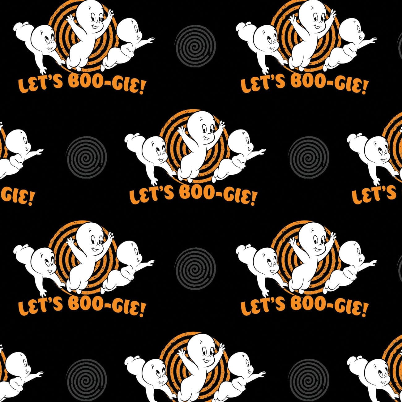 Casper Cotton Fabric by the Yard - Character Halloween Casper Let's Boo-gie - Camelot 96390105-2