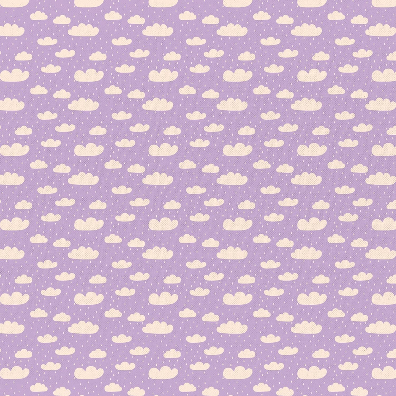 Dinosaur Cotton Fabric by the Yard - Dinosaur Stories by The Tiny Garden Clouds Purple - Paintbrush Studio Fabrics 120-20314