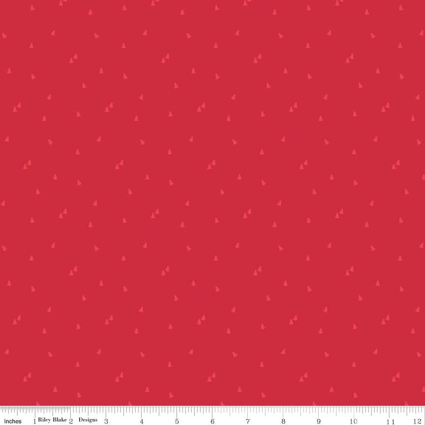 Winter Cotton Fabric by the Yard - Seasonal Basics Trees Red - Riley Blake C654-RED - image 3