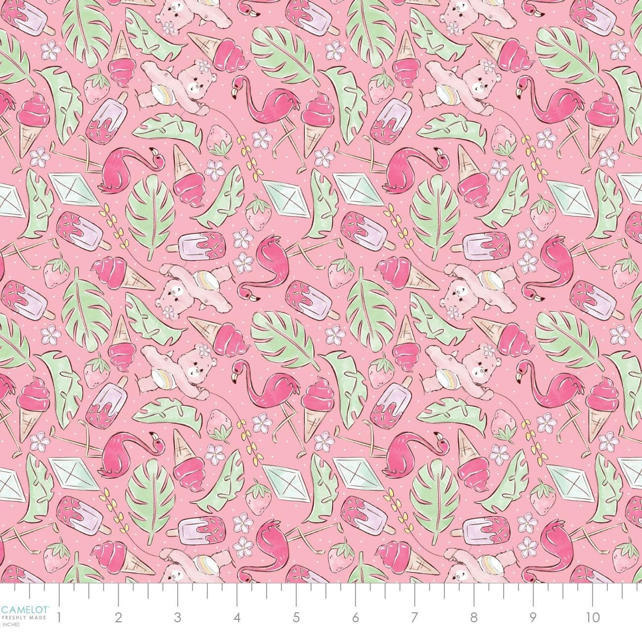 Care Bears Cotton Fabric by the Yard - Care Bears Baby I Love Summer Summer Daze Pink - Camelot 440011304-01 - image 3