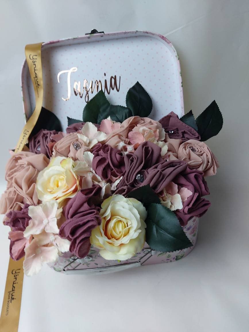 Personalised  Hijab gift box Scarf Hijab Bouquet Flower Gift Thank You Congratulations Wedding Engagement Umrah Birthday eidgift  hijabbox