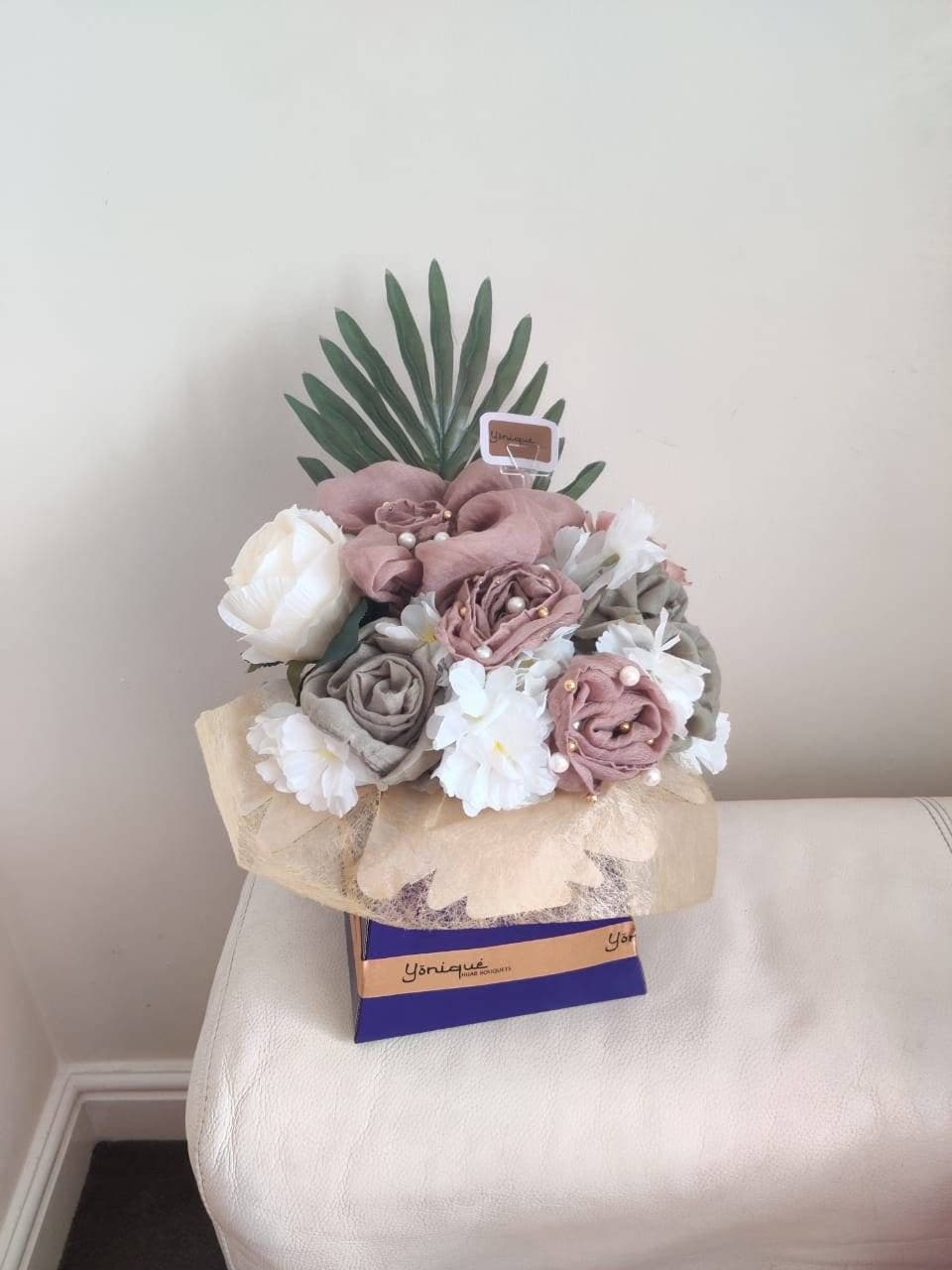 Scarf Hijab Bouquet Flower Gift Thank You Congratulations Wedding Engagement Eid Hajj Umrah Birthday Mother's Day hamper bespoke gifts - image 5