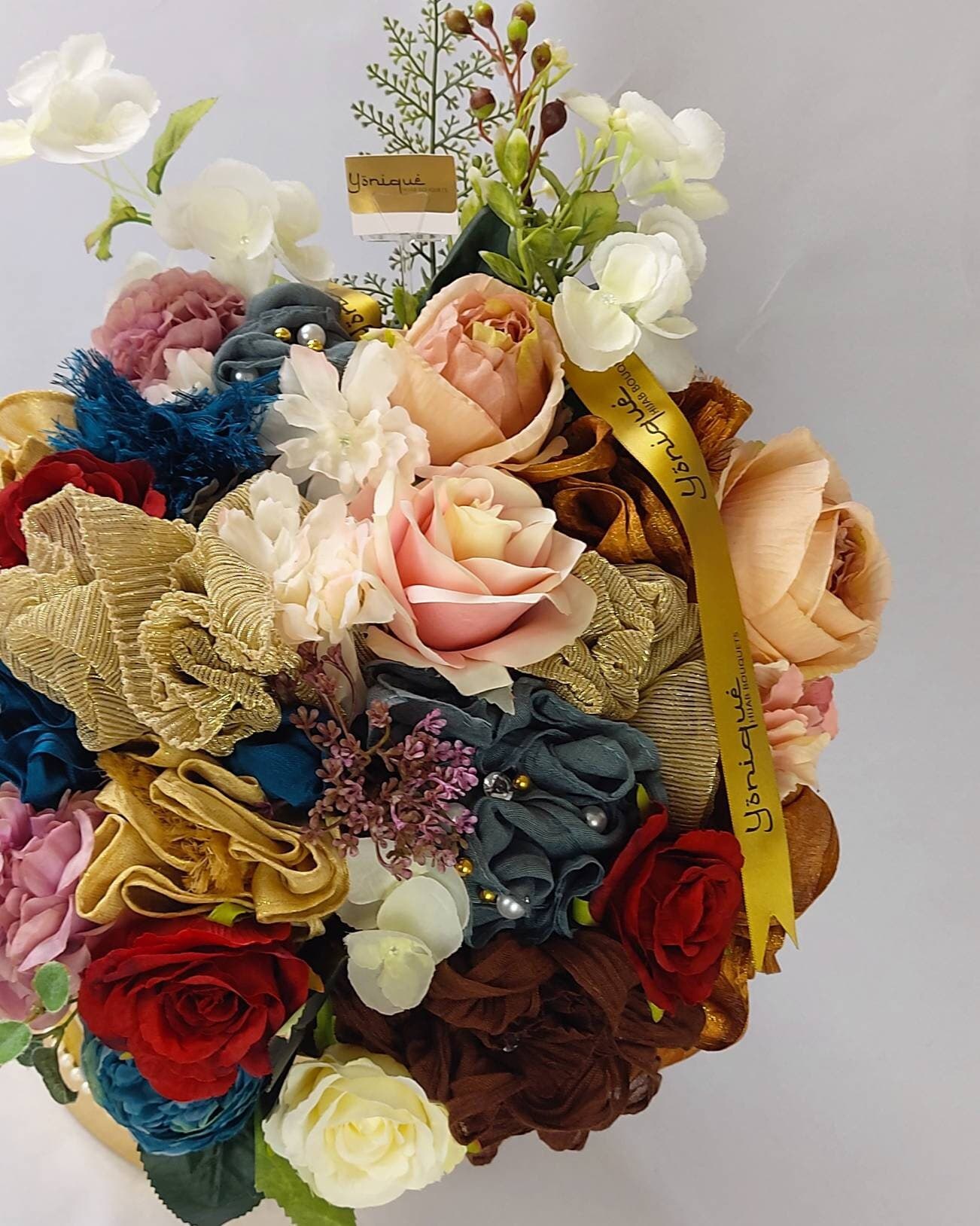 Scarf Hijab Bouquet Flower Gift Thank You Congratulations Wedding Engagement Eid Hajj Umrah Birthday Mother's Day gift hamper hijab box - image 3