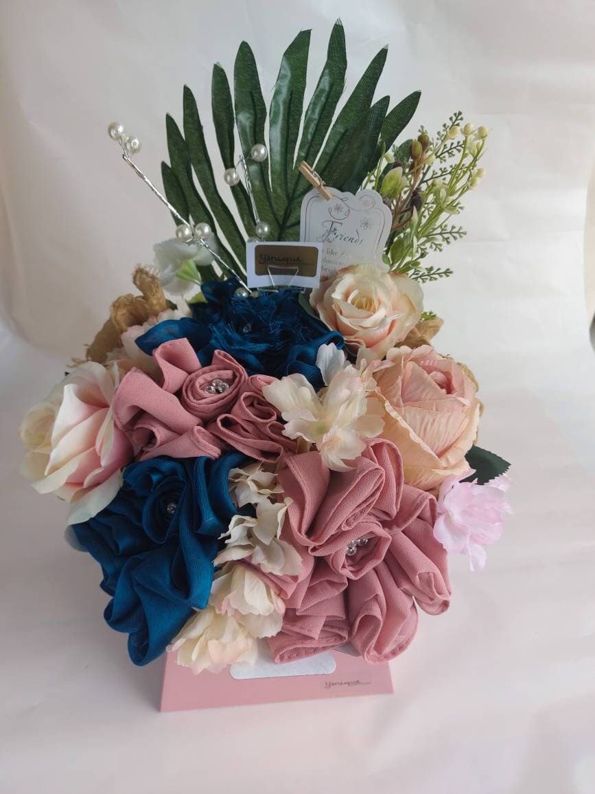 Scarf Hijab Bouquet Flower Gift  personalised Congratulations Wedding Engagement christmas Umrah Birthday Mother's Day hamper bespoke gifts - image 4