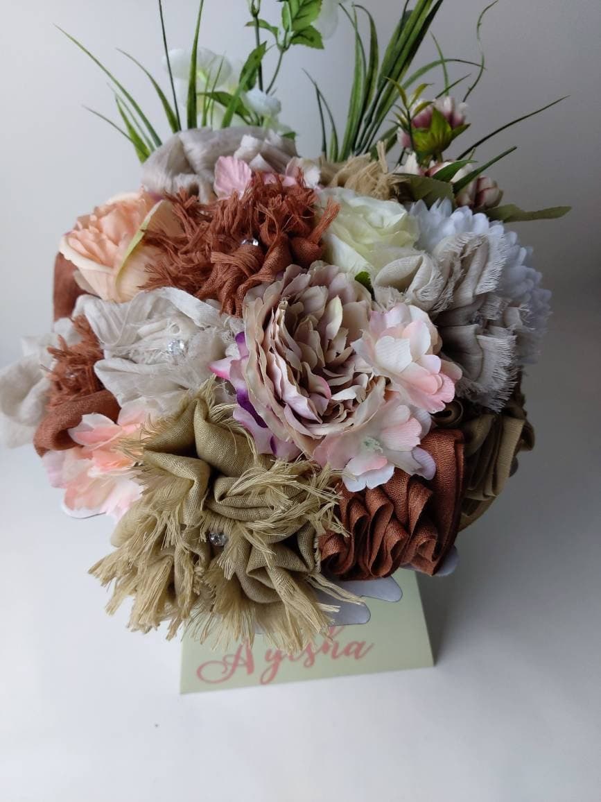 Scarf Hijab Bouquet Flower Gift  personalised Congratulations Wedding Engagement christmas Umrah Birthday Mother's Day hamper bespoke gifts