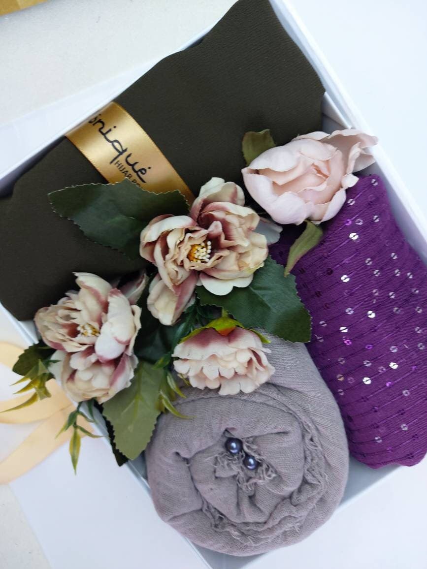Scarf Hijabbox Gift hijab eid hijab box eid box Congratulations Wedding Engagement Eid Hajj Umrah Birthday Mother's Day hamper bespoke gifts