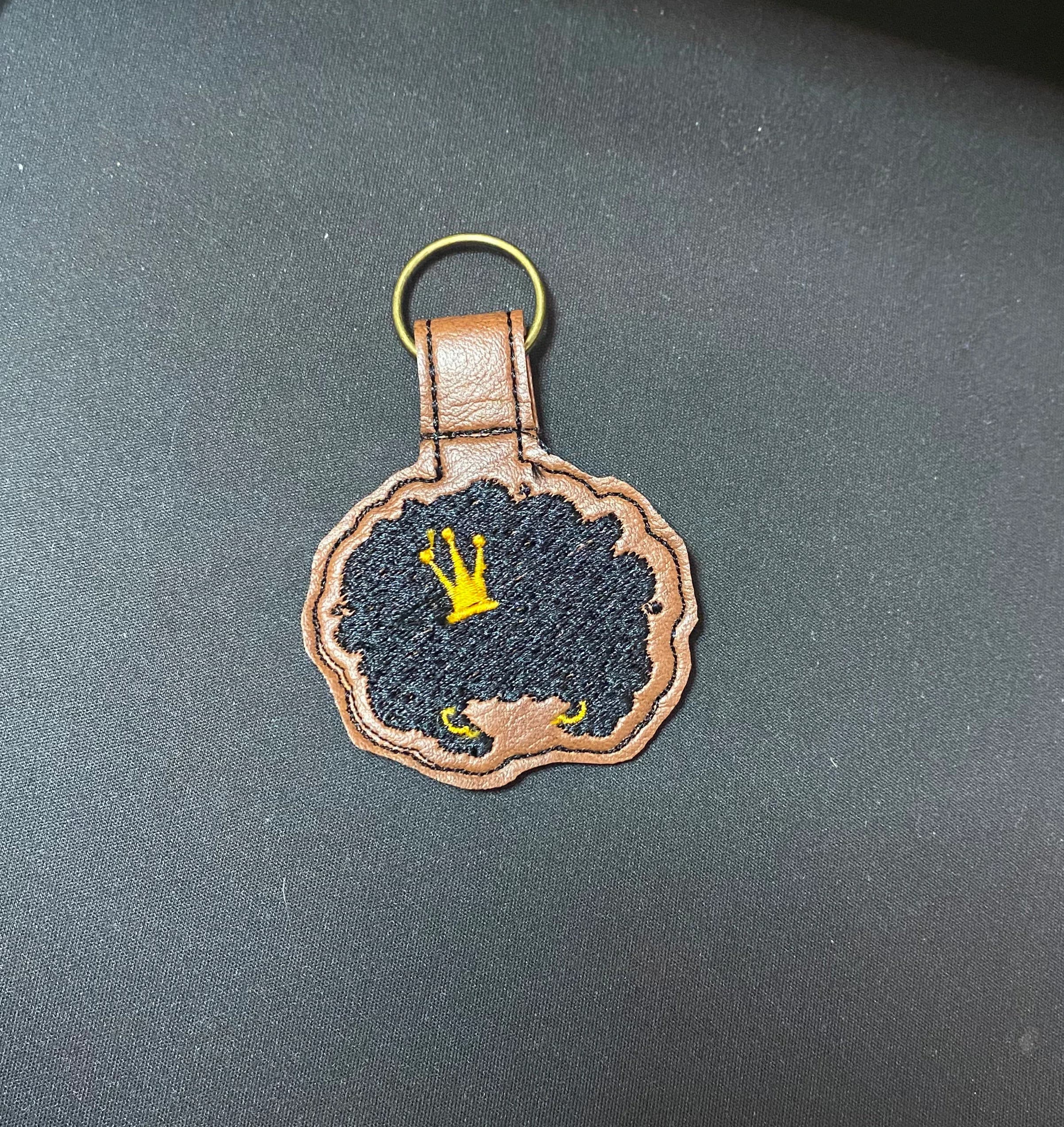 Brown Skin Afro Lady Keychain