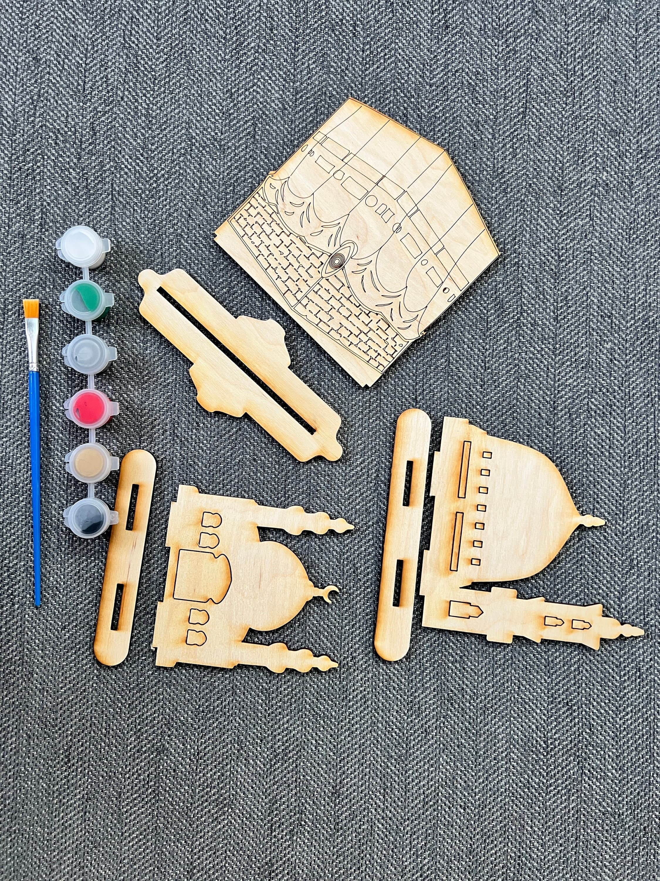 Hajj, Kaaba and Masjid Wood Puzzle with Stand, DIY Paint Your Own Masjid, Eid Gift Activity, Ramadan Gift, Ramadan Craft, Eid, Islamic - image 5