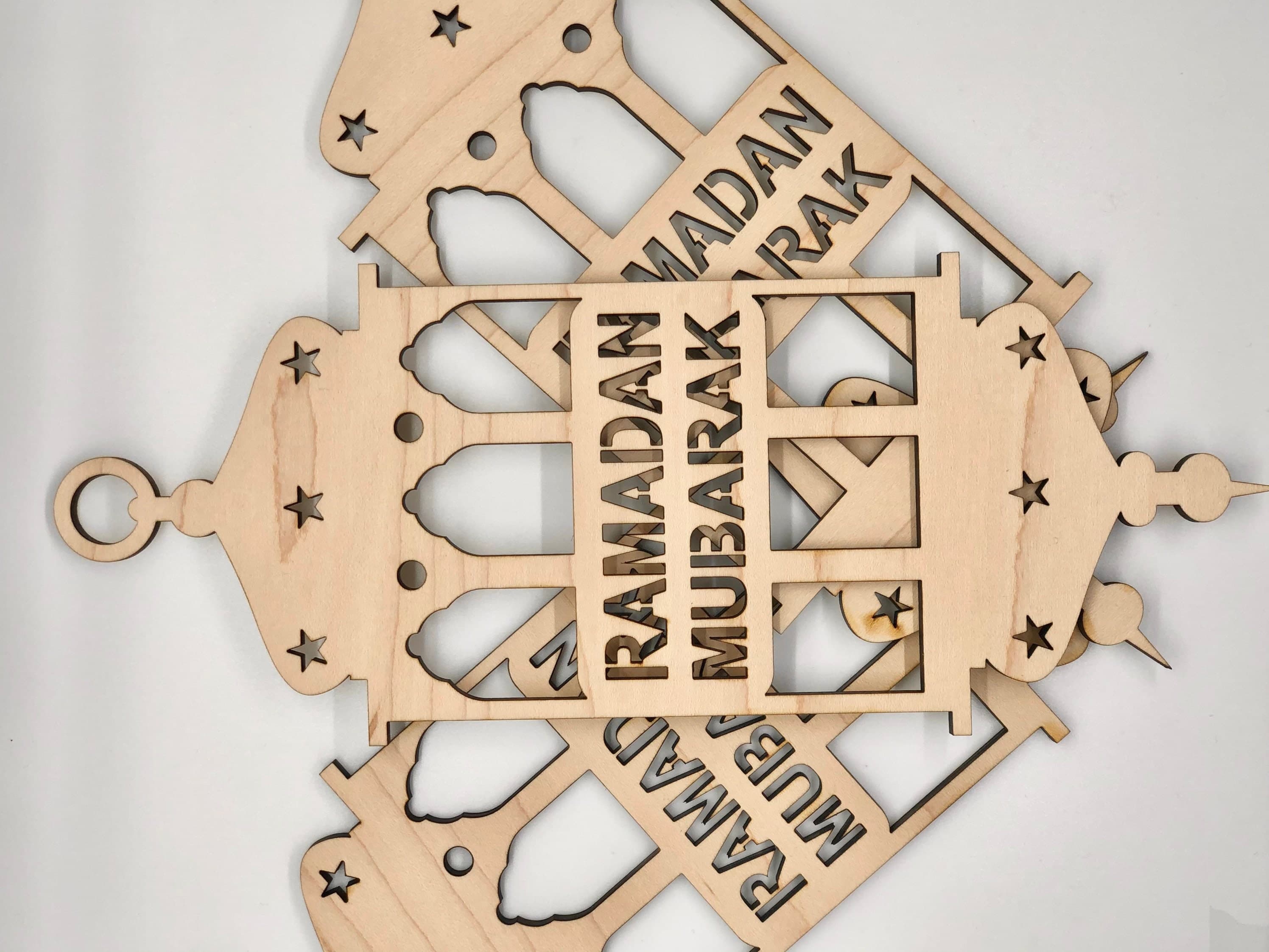 4 pcs Ramadan wooden lantern, islamic wall art, ramadan decoration, eid, islamic art, custom color - image 4
