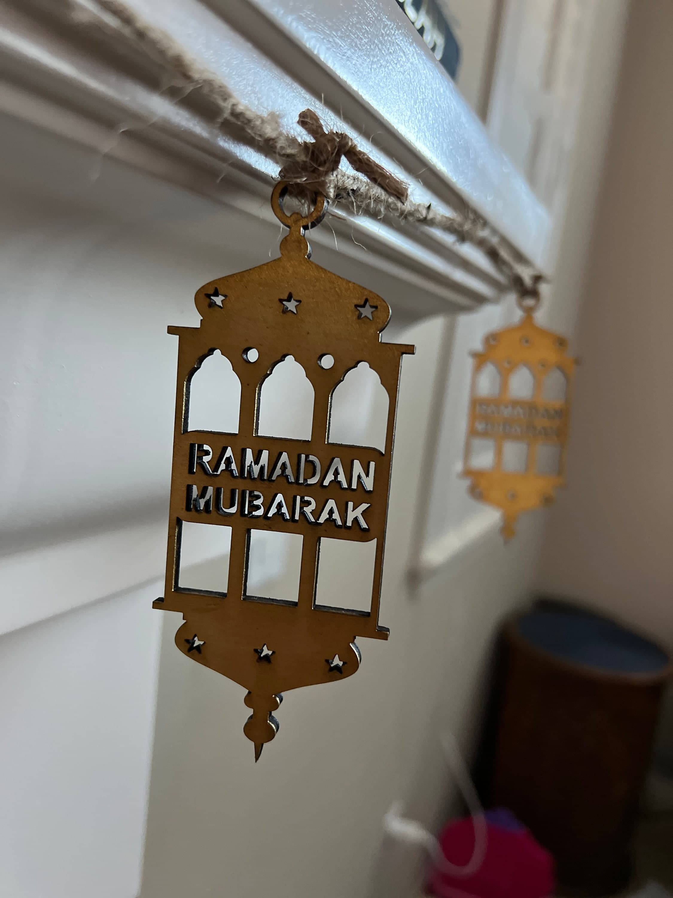 Wood Ramadan Mubarak Decoration, Eid Mubarak Decorations Banner, Ramadan Mubarak Lantern. - image 3