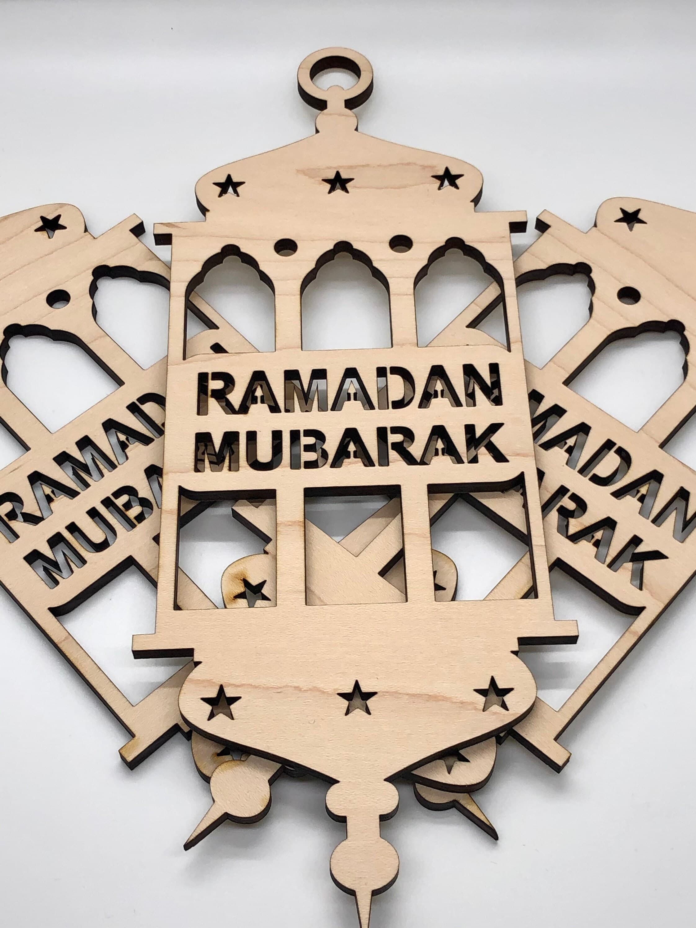 4 pcs Ramadan wooden lantern, islamic wall art, ramadan decoration, eid, islamic art, custom color - image 3