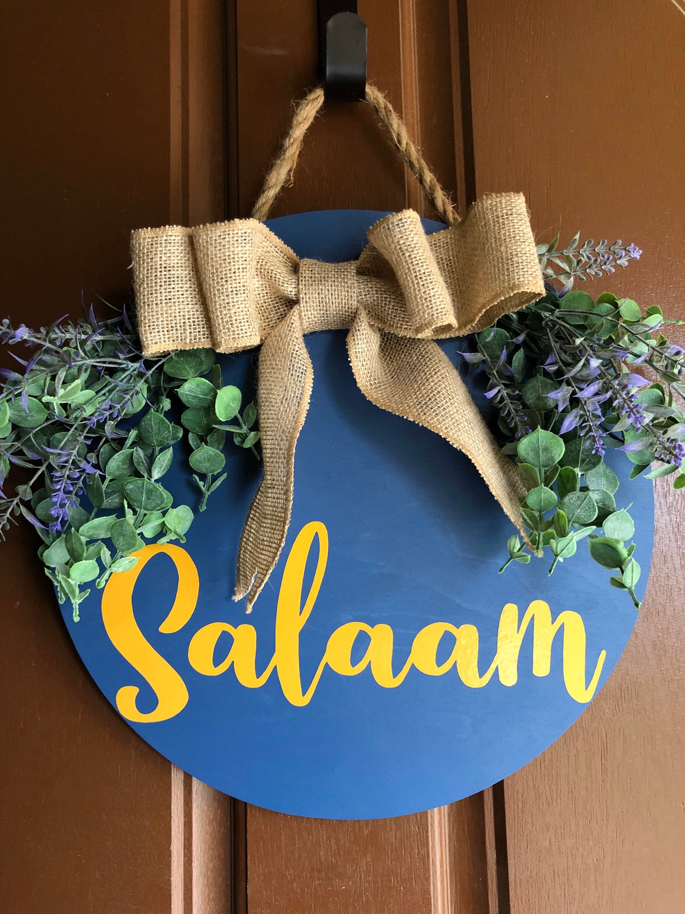 Salaam Door Hanger, Muslim door decor, Islamic Gift, Hello Salam Door Sign, Salaam Sign, House Warming Gift, Eid Gift. Muslim home decor. - image 3