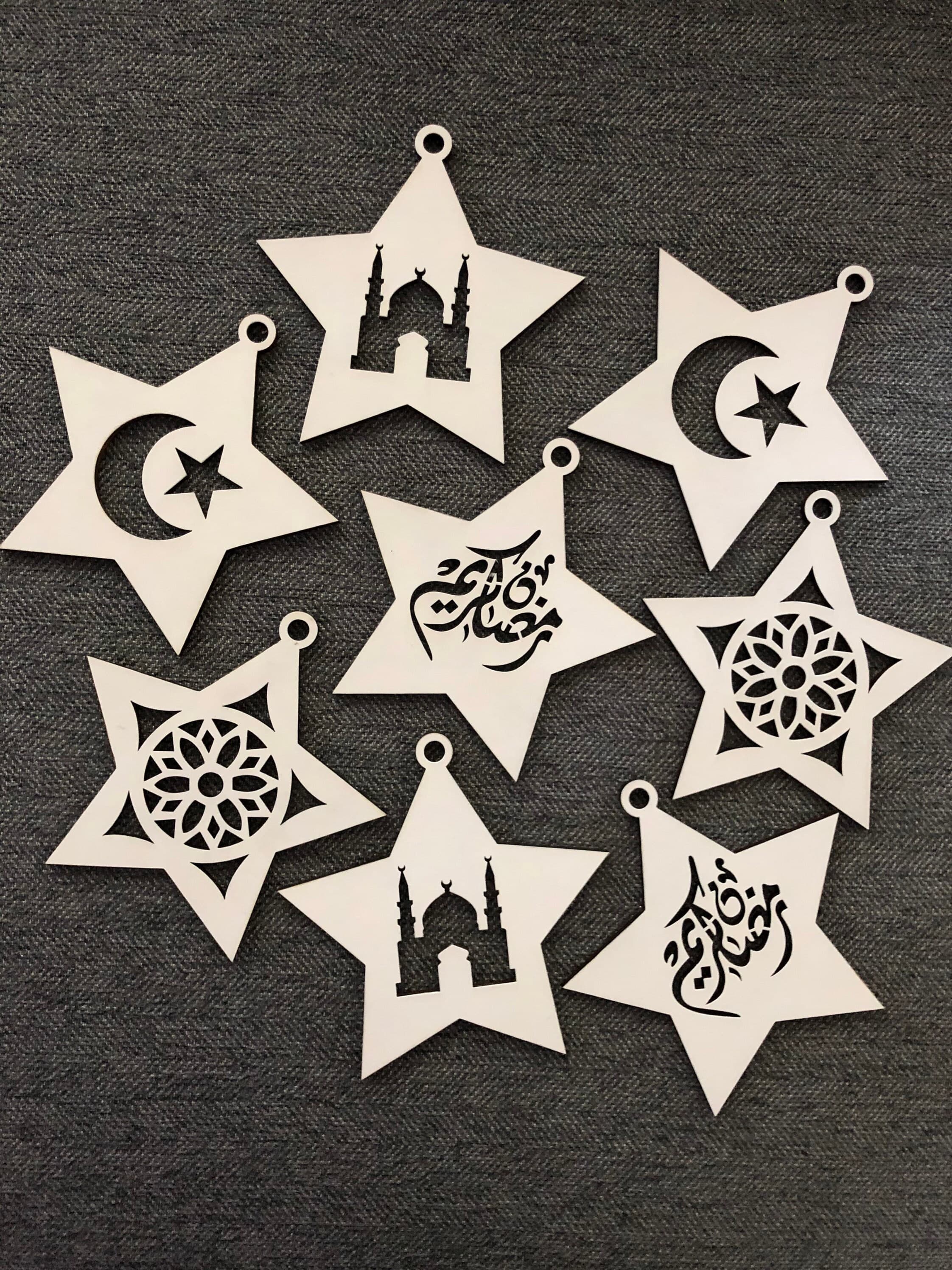 4 PCS Ramadan Star 3D Wood wall Art, Islamic Decoration, Ramadan Mubarak, Ramadan Kareem, Muslim, Eid Fitr, ramadan deco, Eid Decoration. - image 3