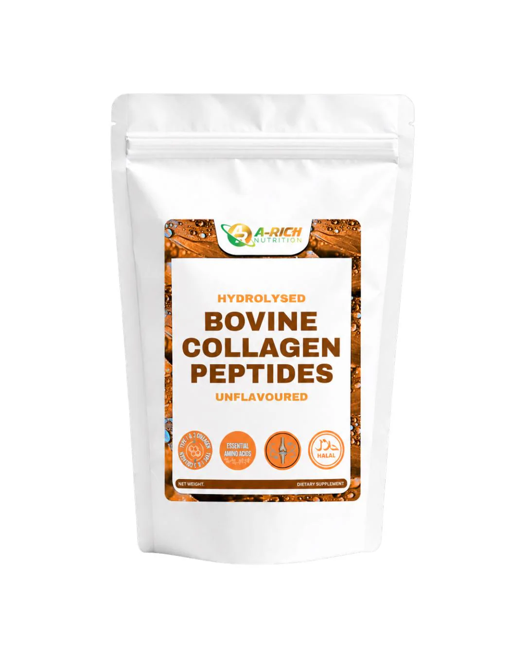 Hydrolysed Bovine Collagen Peptides Powder | Type 1 & 3, Unflavoured (200g-400g)