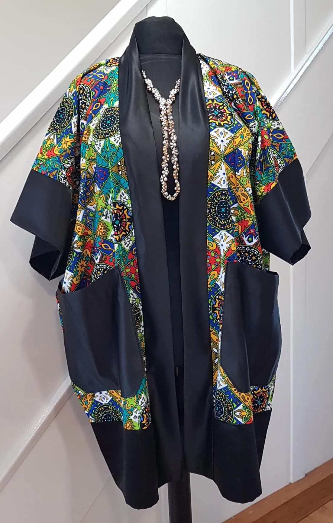 stylish handmade Ankara kimono jacket