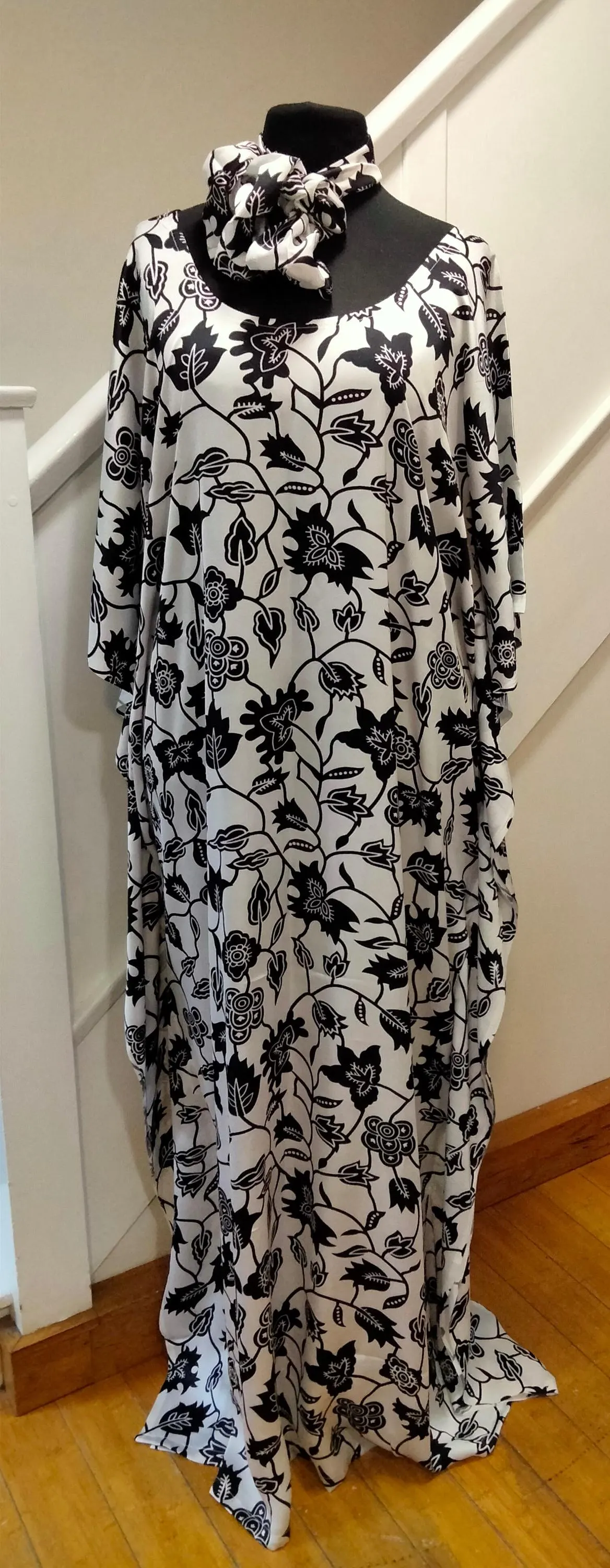 stylish handmade silk kaftan/boubou/women long dress - image 4