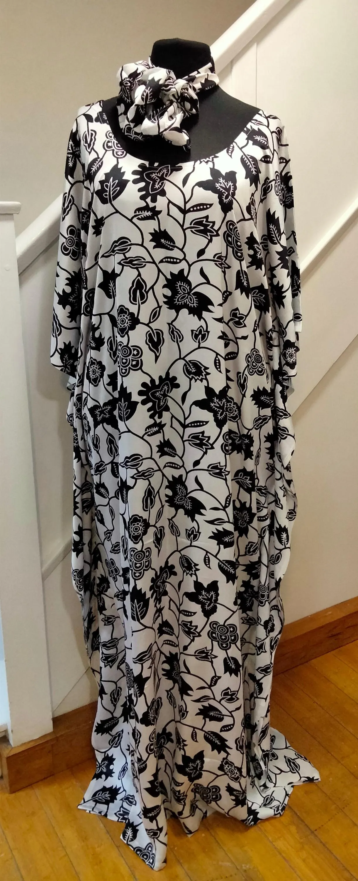 stylish handmade silk kaftan/boubou/women long dress - image 5