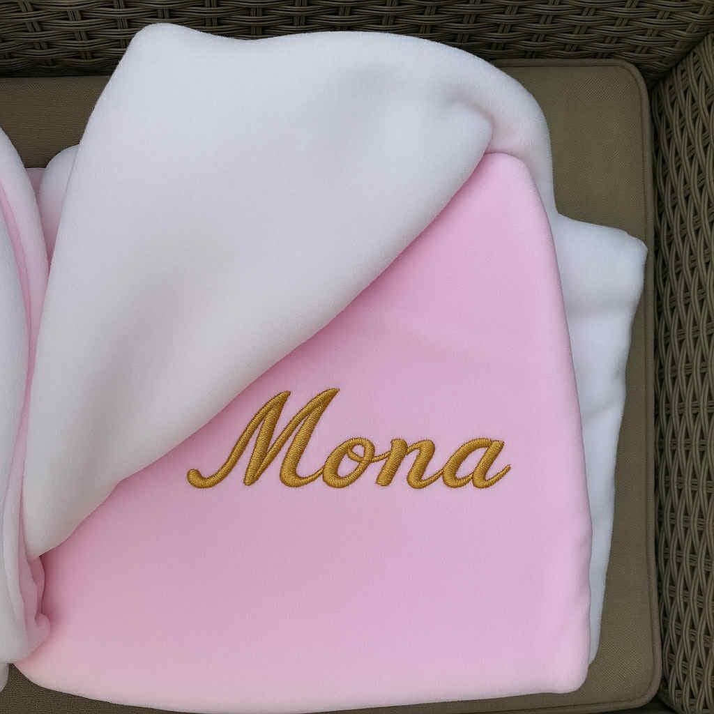 Couverture polaire minky lise hyper chaud intérieur polaire cadeaux naissance baby rose bleu blanc