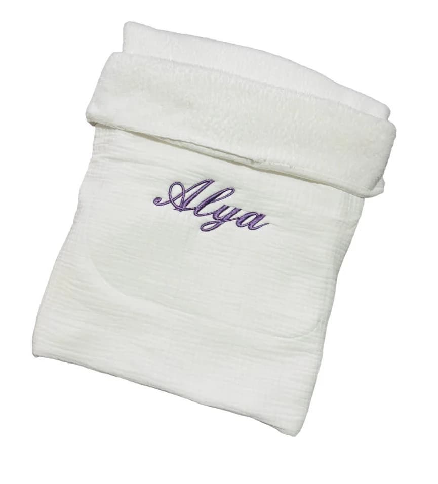 Couverture double Gaze coton personnalisée Broderie cadeaux naissance fille garçon