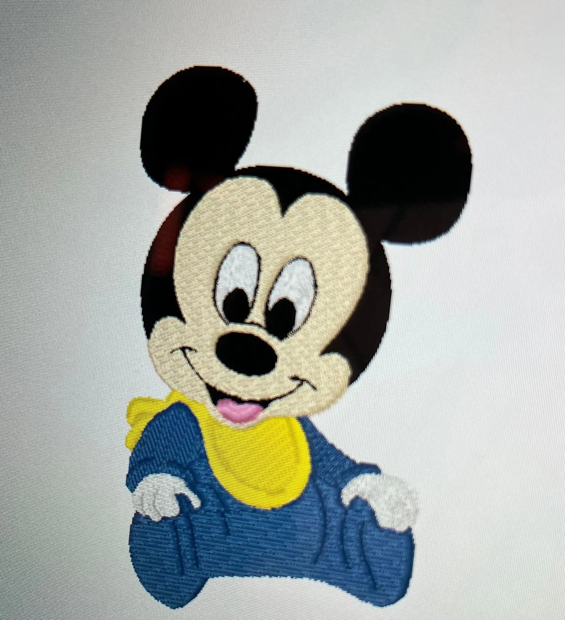 Plaid couverture minky broder Mickey Minnie avec prénoms bleu rose blanc gris disney cadeaux naissance - image 3