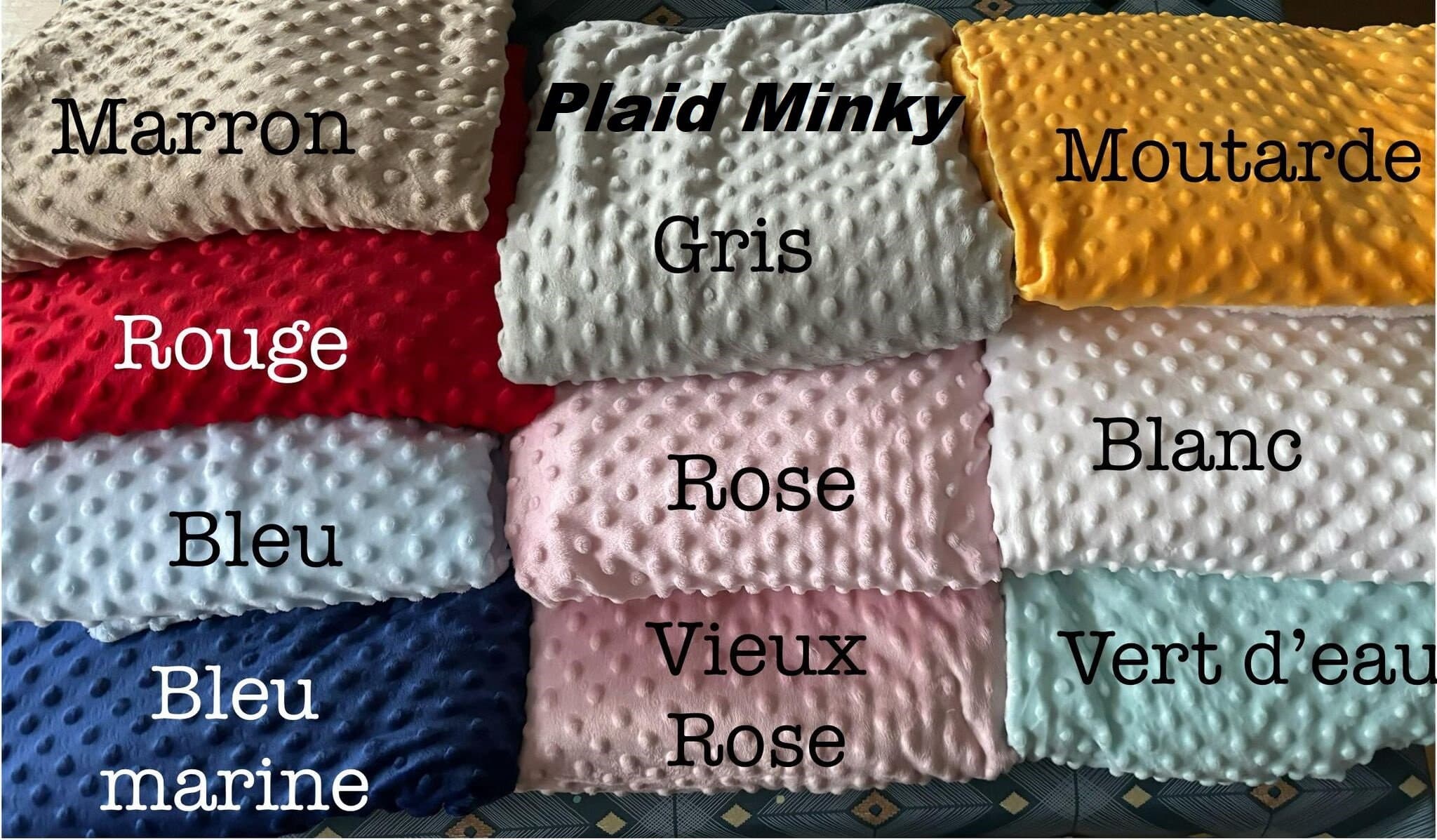 plaid rose ours fille bébé couverture polaire minky idée cadeaux personnalisé - image 3