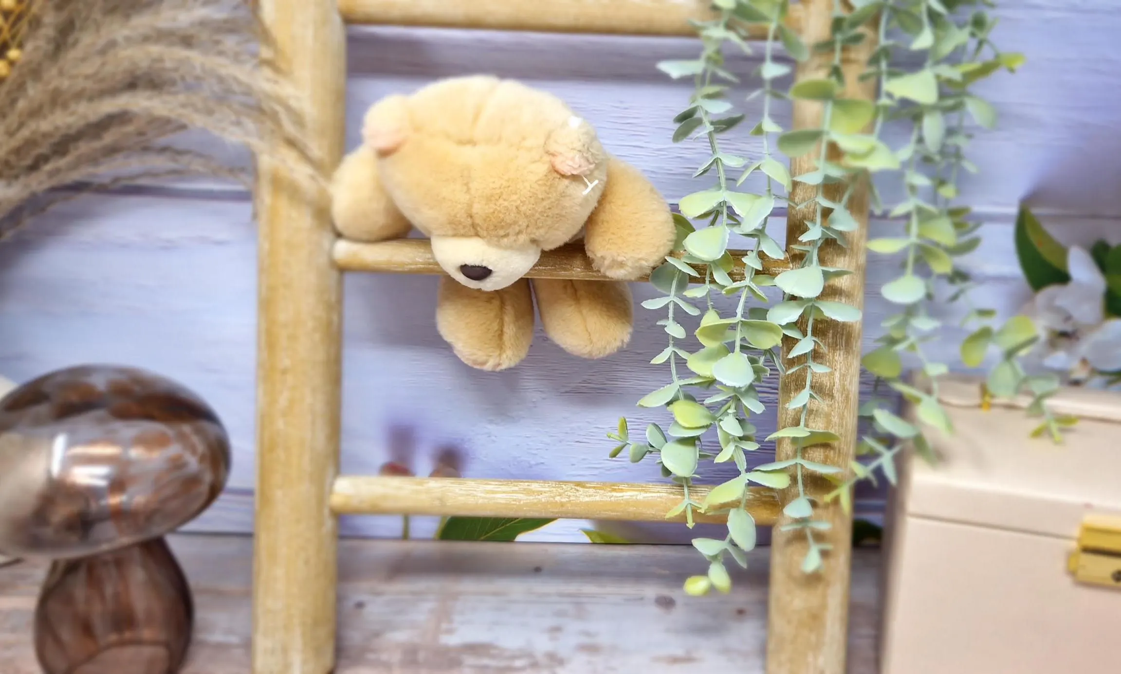 Mini Wooden Decorative Ladder, Rustic Farmhouse Home Decor - image 3