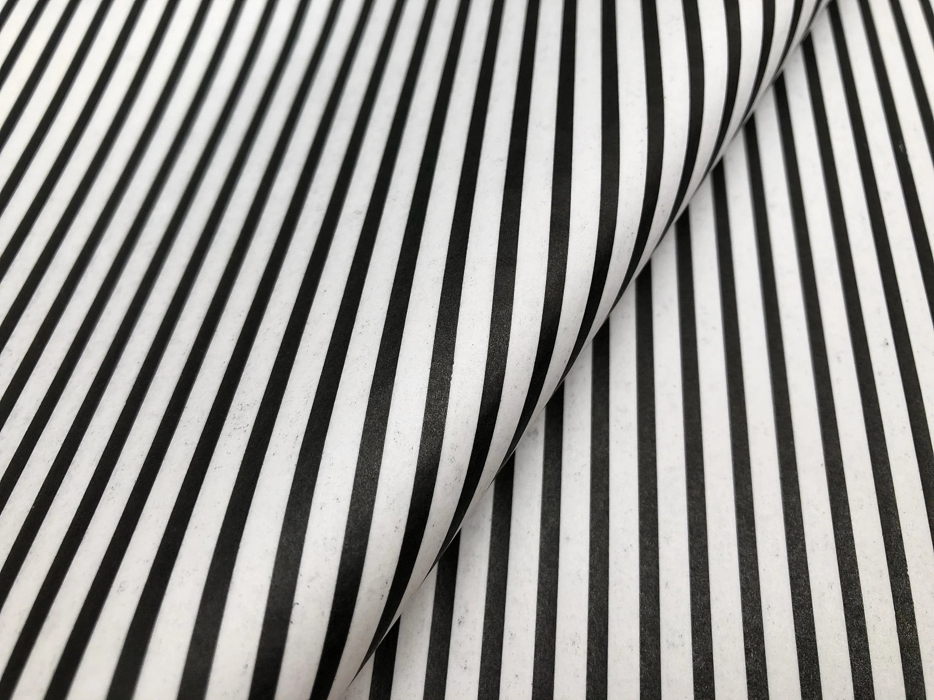 Black & White Stripe Tissue Paper - Luxury Gift Wrapping, Scrapbooking (x5)