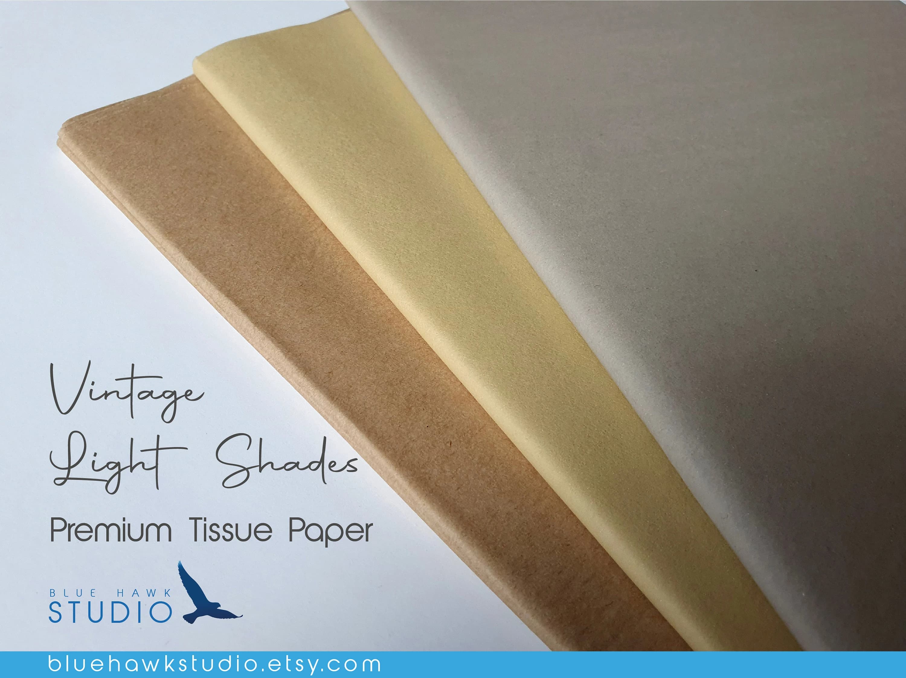 Vintage Tissue Paper, 10 Premium Sheets - Gift Wrap, Crafts