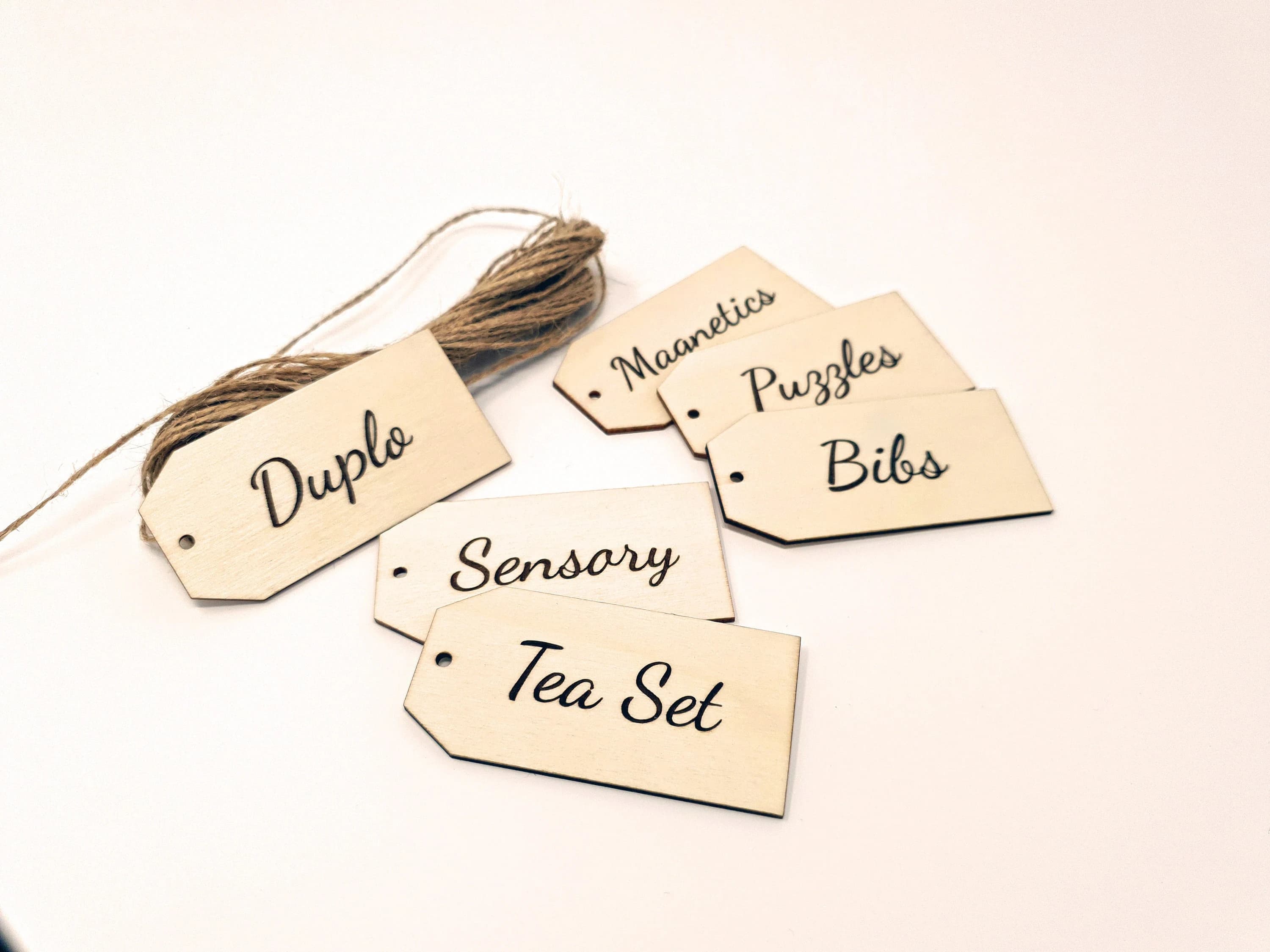 Personalized Engraved Wooden Gift Tags, 8cm (3.1")