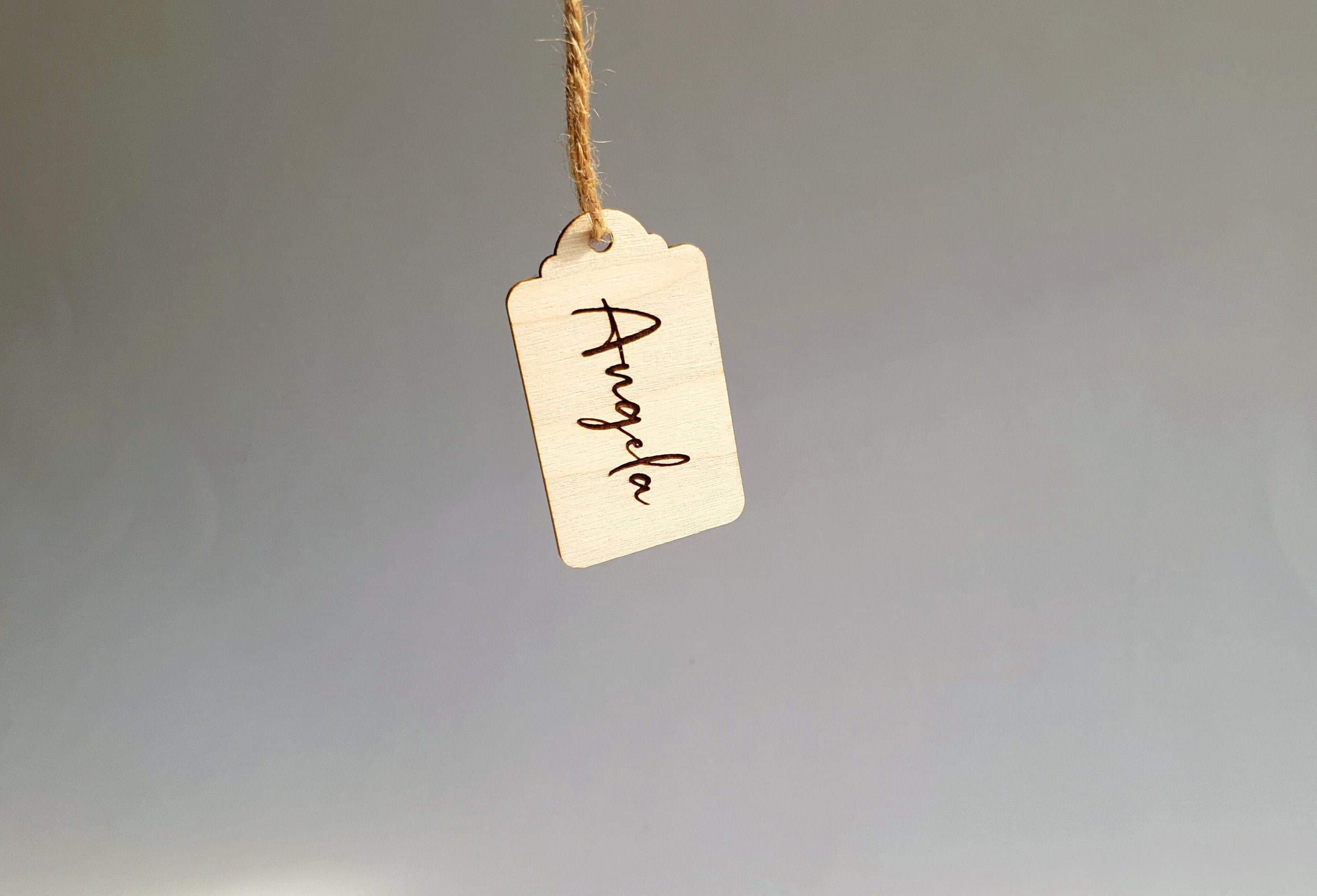 Personalized Engraved Wooden Gift Tags with Twine (2.3") - image 3