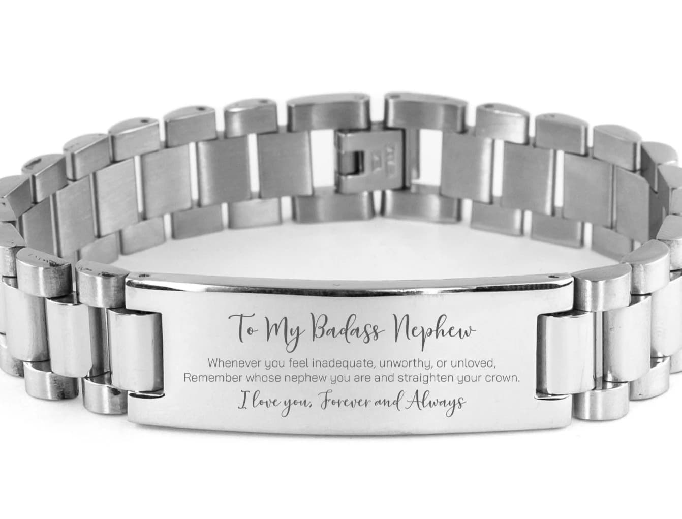 Badass Nephew Gift for Nephew Personalized Bracelet To My Nephew Birthday Gift From Aunt Uncle, Nephew Birthday Gift Nephew Engraved Gift