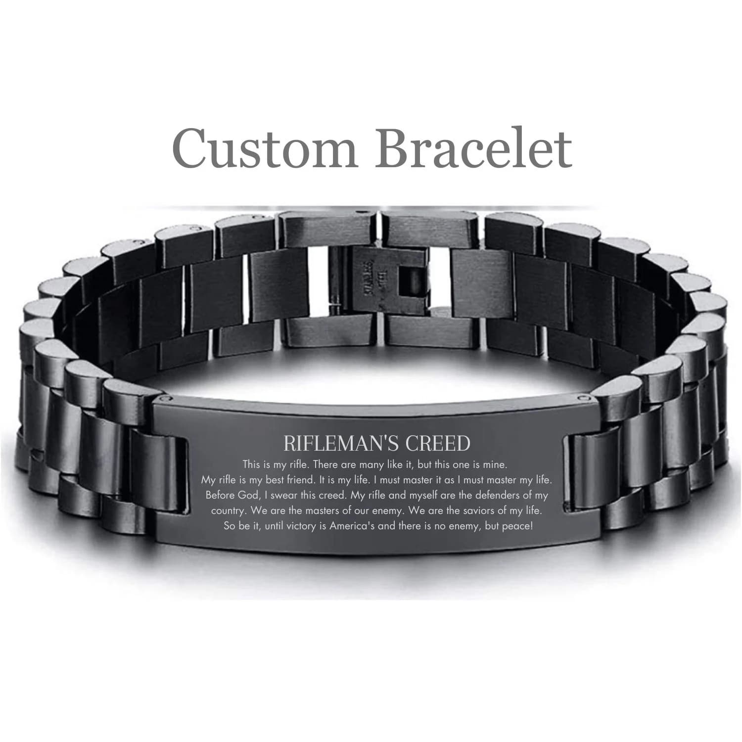Rifleman's Creed Bracelet, US Marine Corps Christmas Gift, Marine's Gift for men, American Soldier USMC Army Husband Dad Gifts, My Rifle