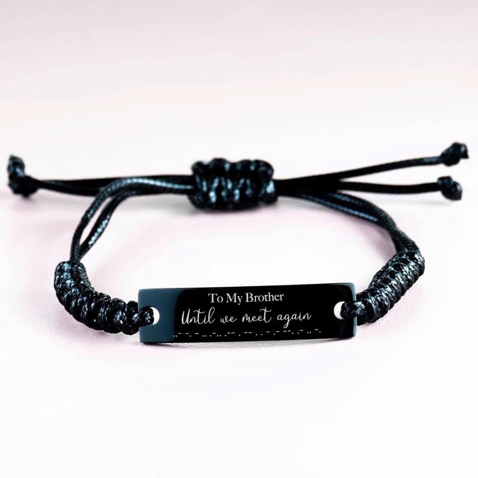 Morse Code Memorial Bracelet for Him | Until We Meet Again Loss of Brother | Personalized Sympathy Keepsake Gift