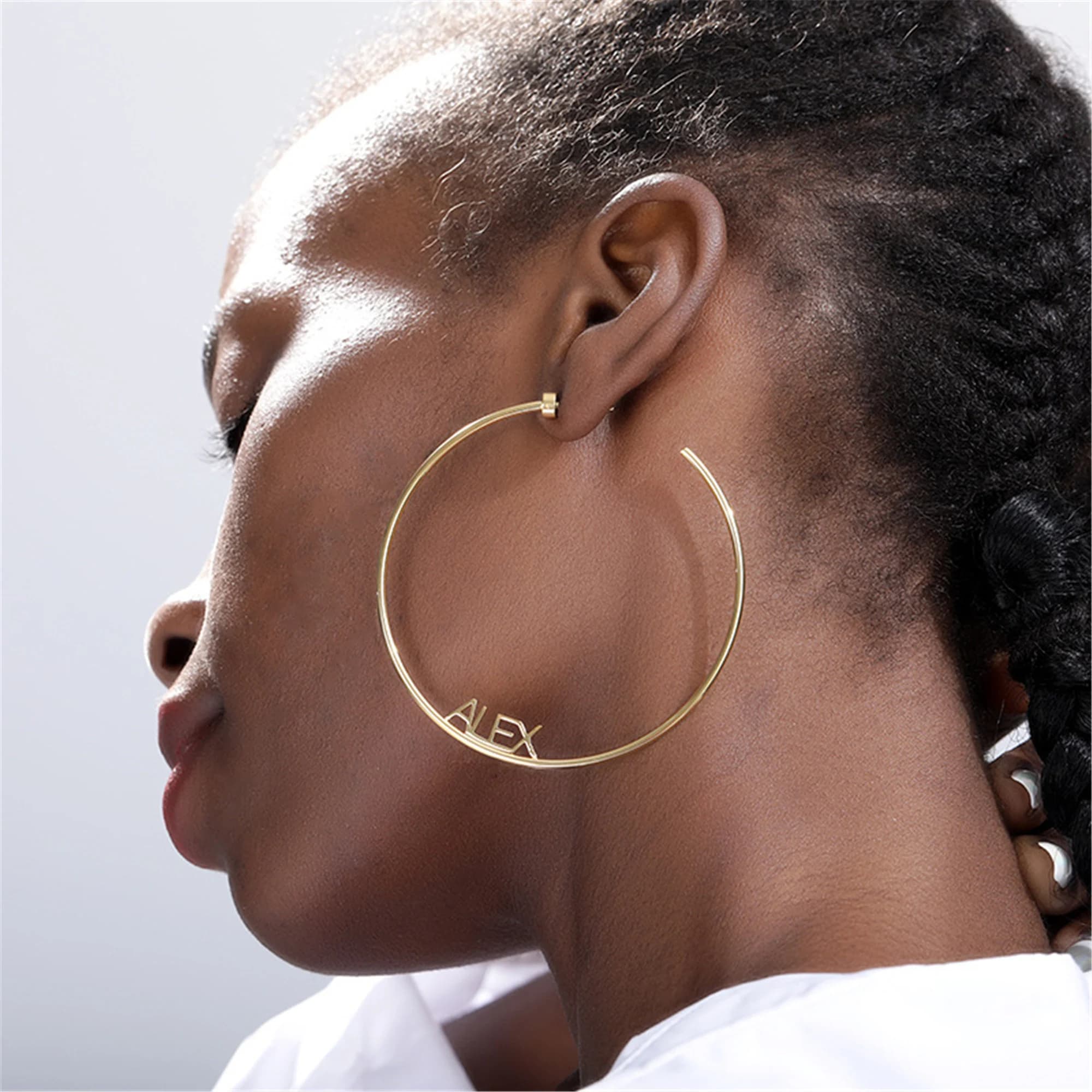 J.Lo Inspired Name Earrings Personalized Name Earrings Name Hoops Name Hoop Earrings Hoop Earrings Gold Custom Earrings Custom Hoops - image 4