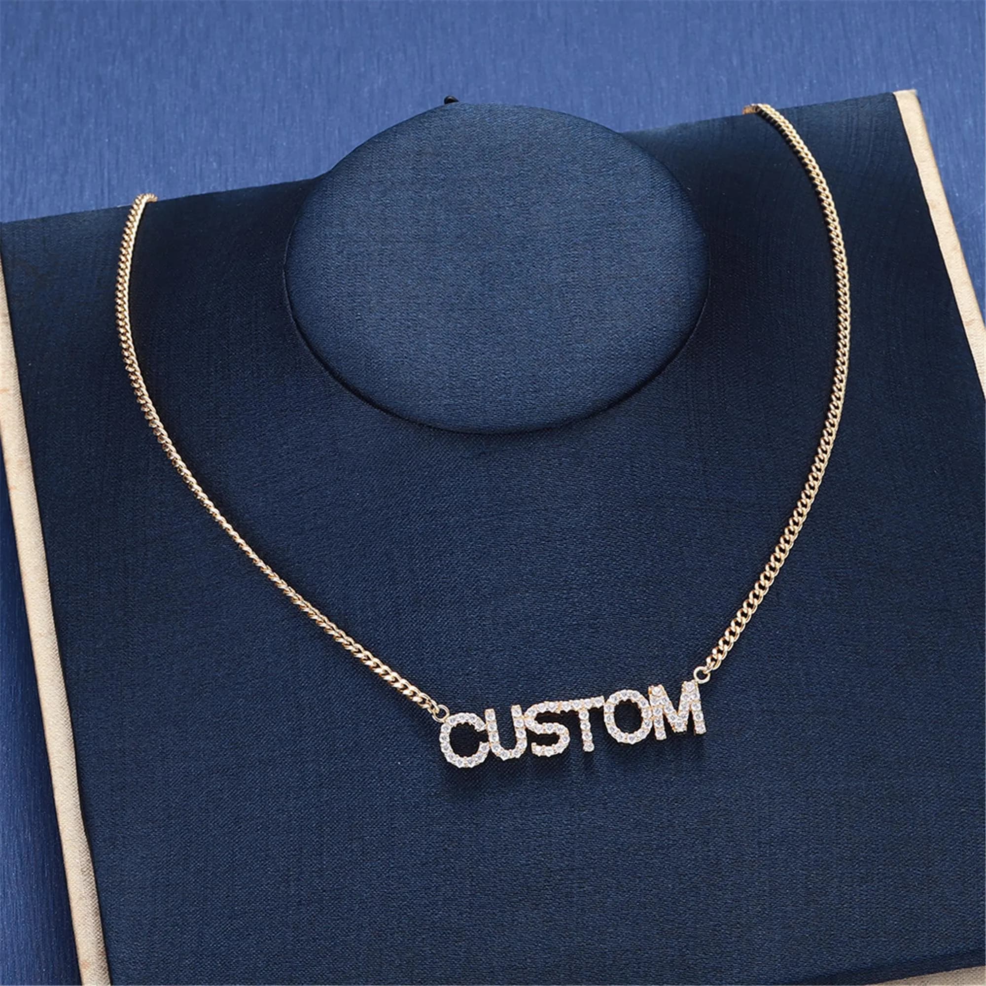 Diamond Name Necklace Custom Bling Necklace Diamond Letter Necklace Crystal personalized Ice Out Necklace Bridesmaid Gift Graduation Gift - image 4