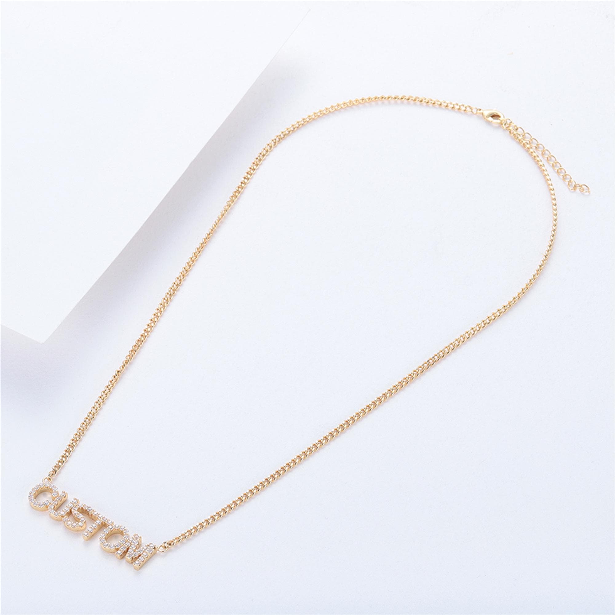Diamond Name Necklace Custom Bling Necklace Diamond Letter Necklace Crystal personalized Ice Out Necklace Bridesmaid Gift Graduation Gift - image 2