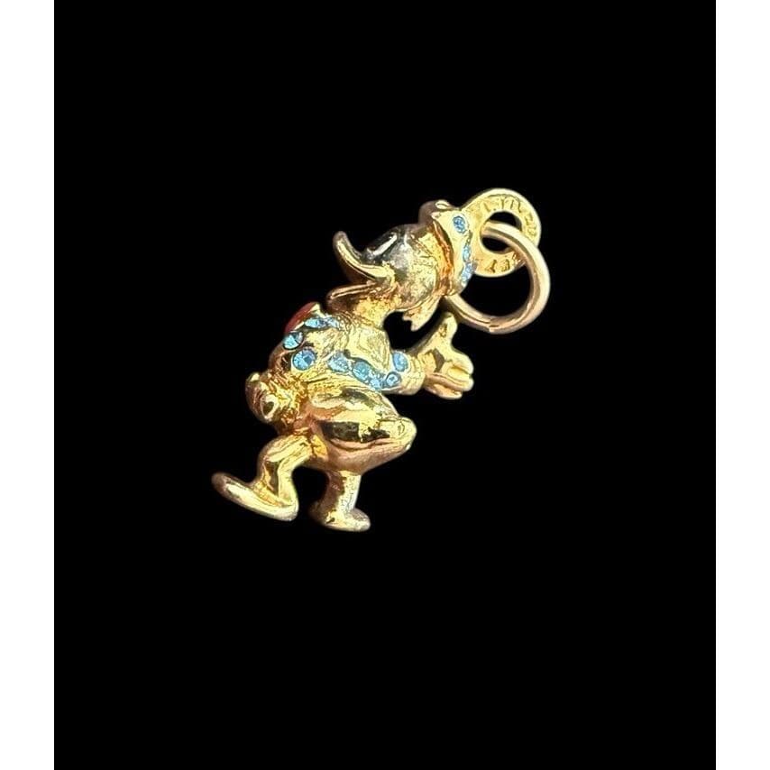 Vintage Disney Sterling Silver Gold Vermeil Donald Duck Rhinestone Charm 1997 - image 4