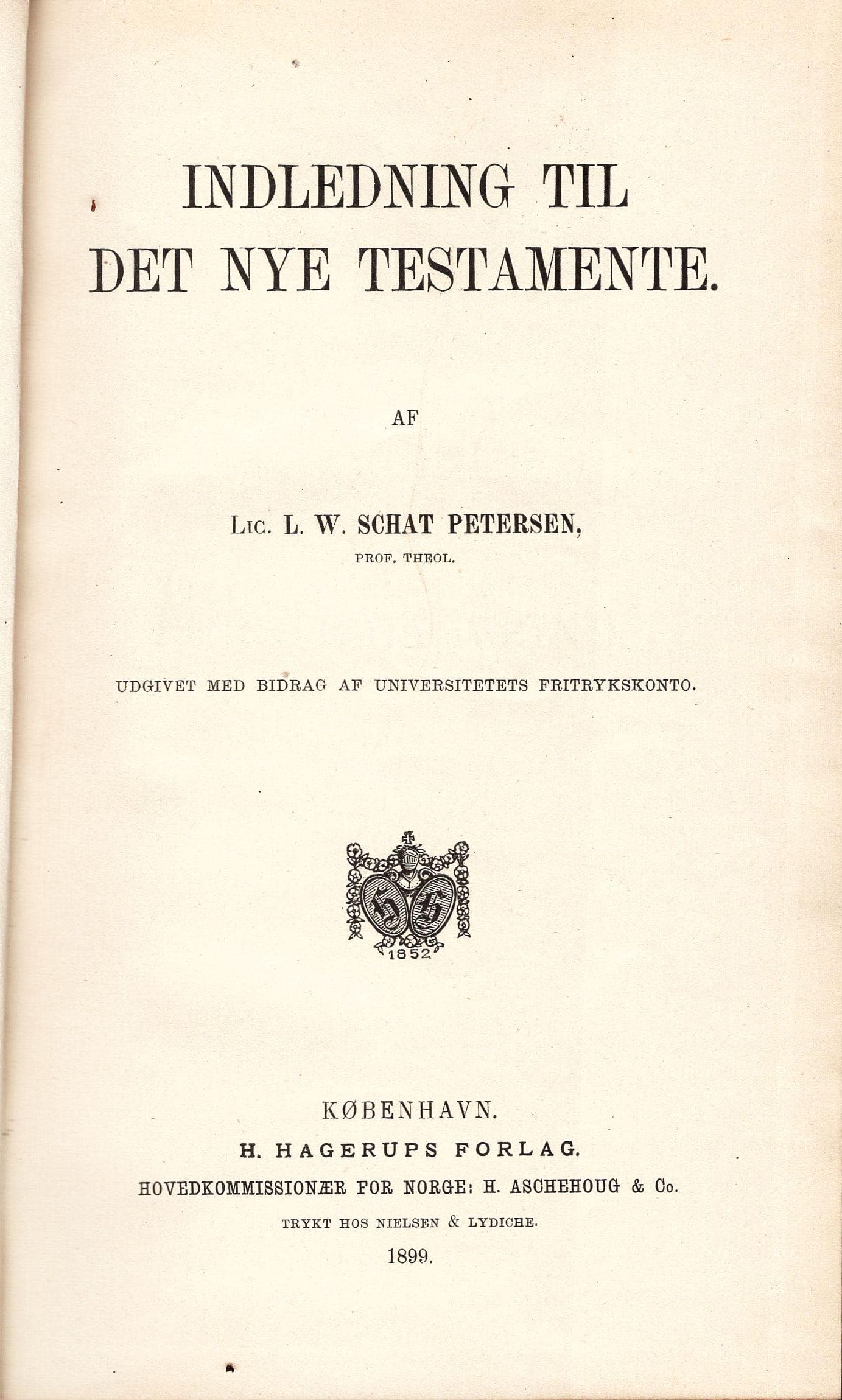 Indledning Til Det Nye Testamente by L. W. Schat Petersen, published by Hagerups 1899. - image 3