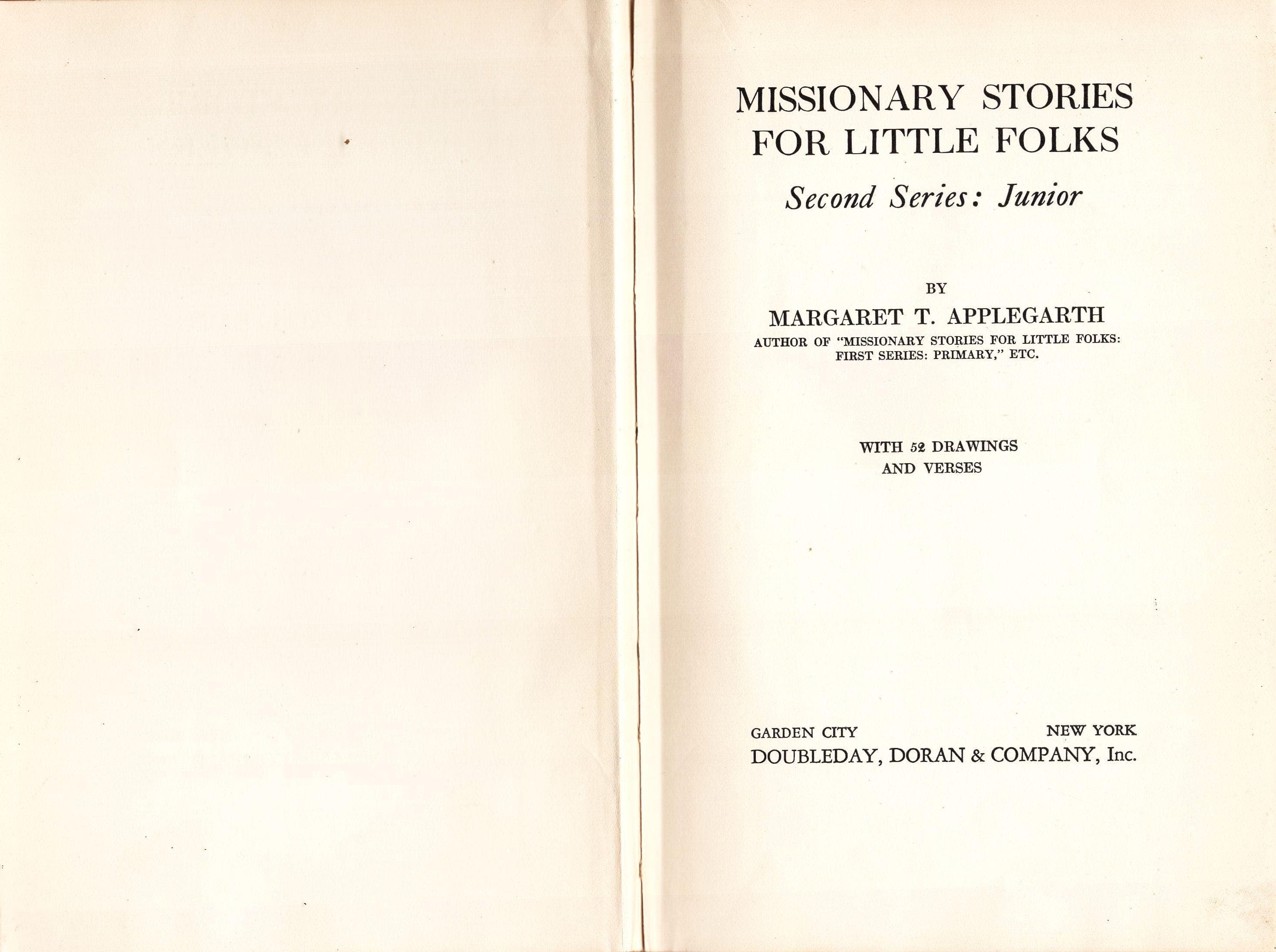 Missionary Stories for Little Folks, Second Series, Junior by Margaret T. Applegarth, 1917