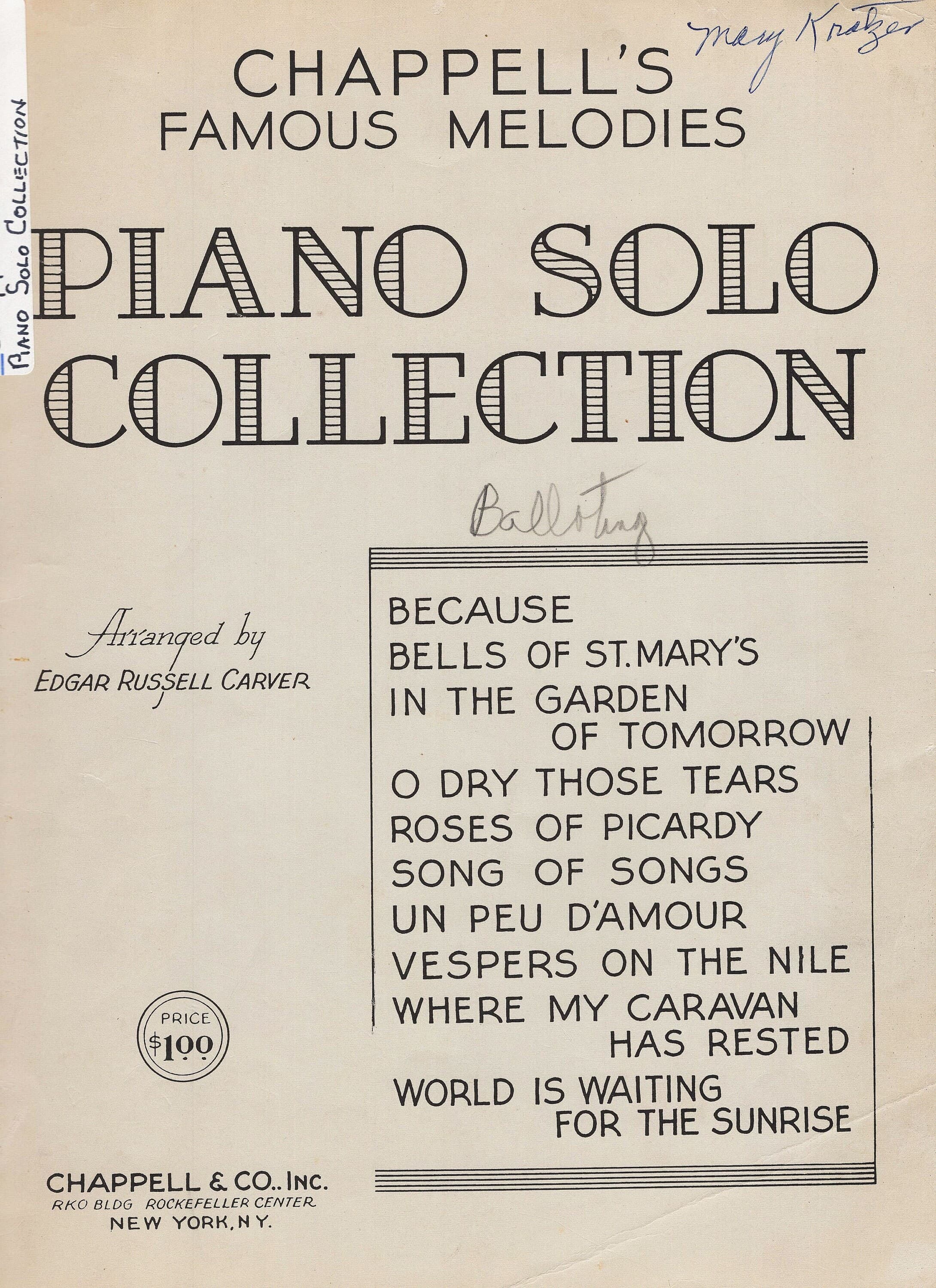 Chappell's Famous Melodies-Piano Solo Collection (Sheet Music)