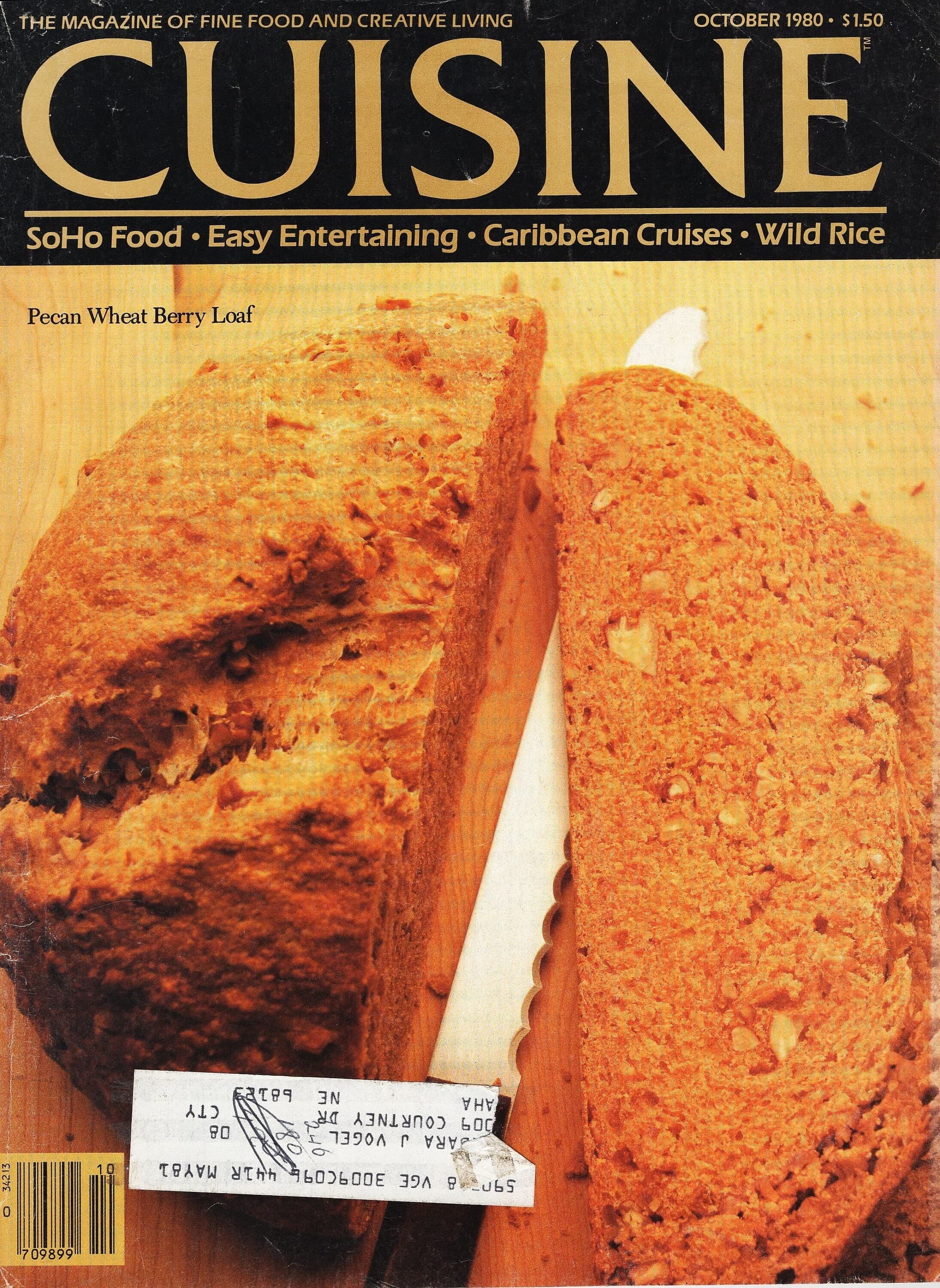 Cuisine Magazine October 1990 Good Condition