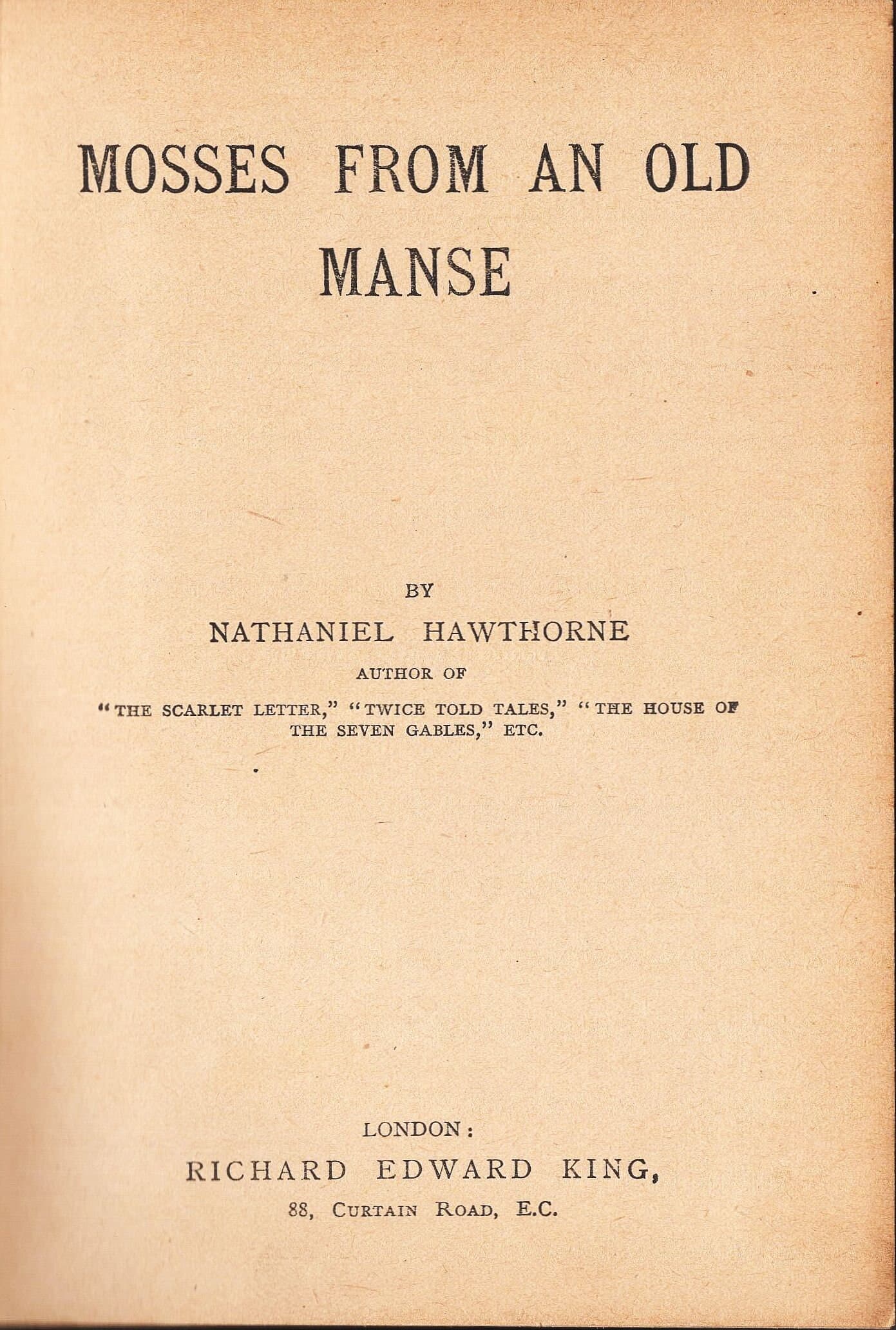 Mosses From an Old Manse by Nathaniel Hawthorne published by Richard Edward King, 1846 - image 3