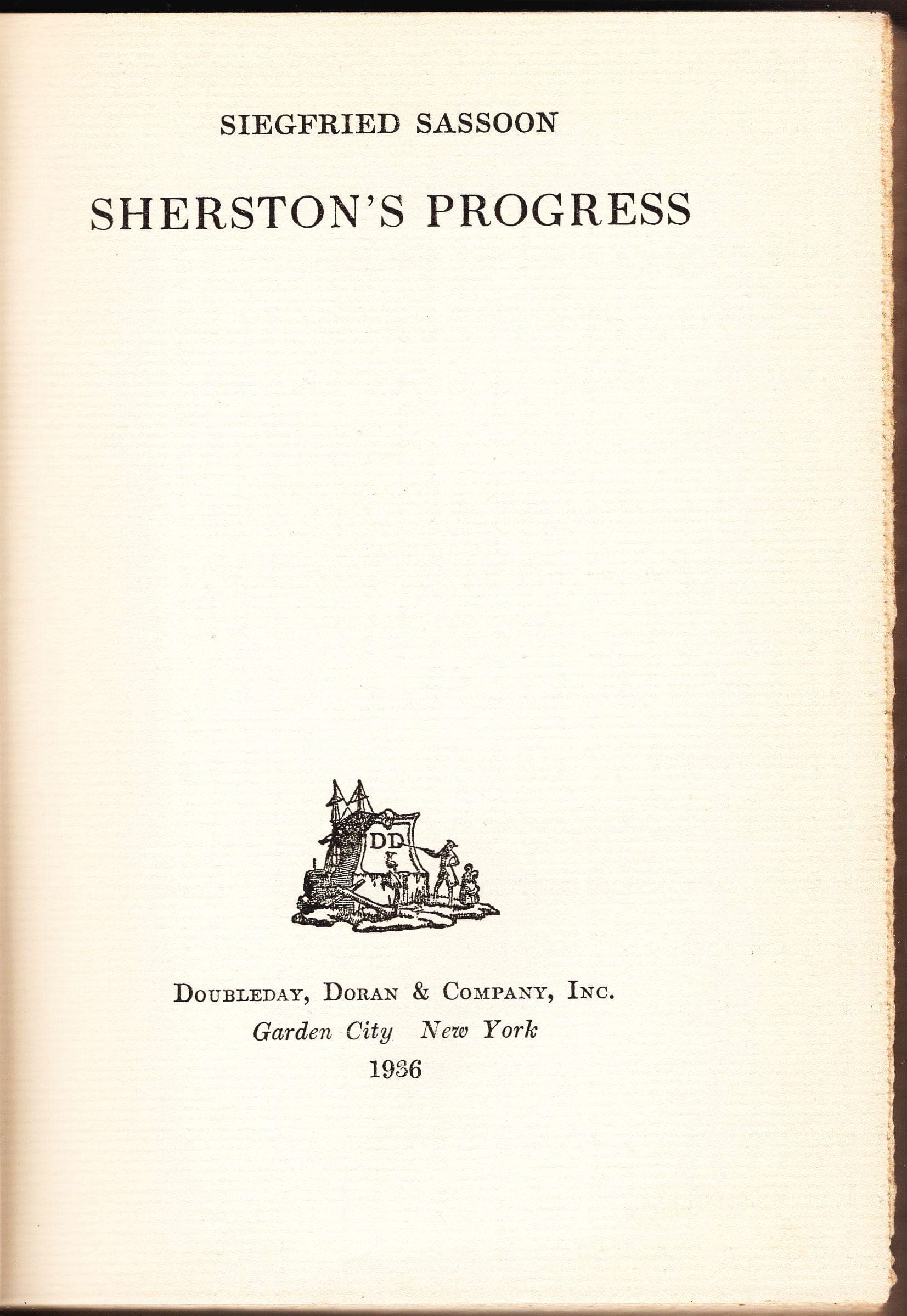 Sherston’s Progress by Siegfried Sassoon, Doubleday 1936 - First Edition! - image 3