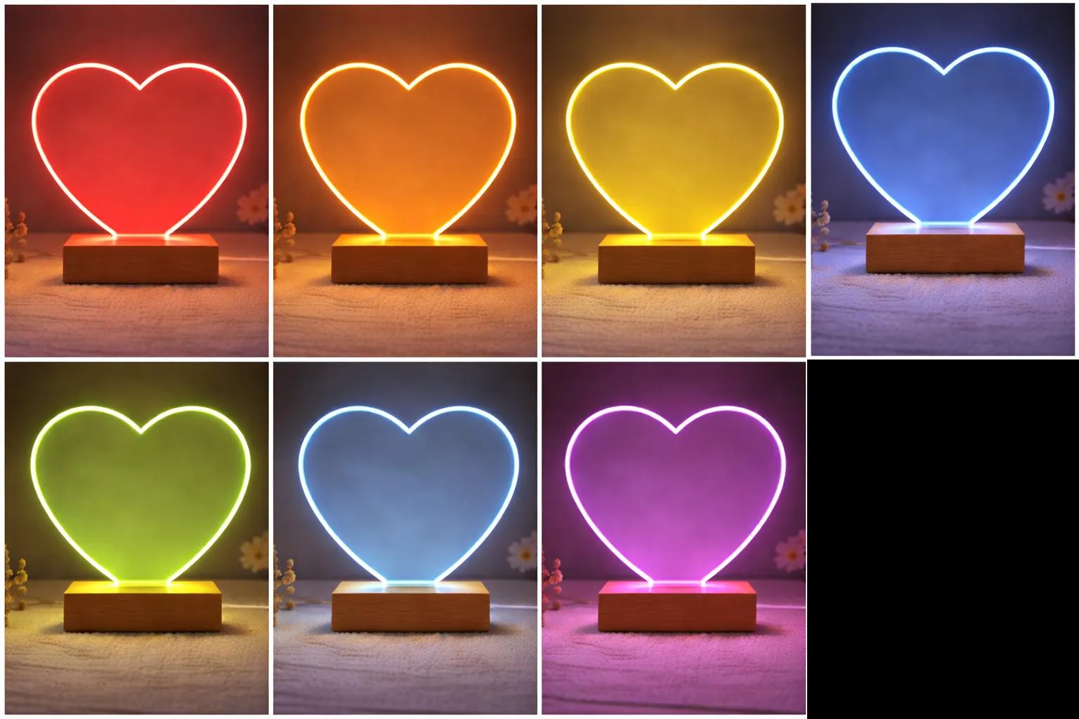 Personalised Engagement Gift for Couple, Custom Photo Night Light, Engagement Announcement Plaque, Heart LED Lamp with Base - image 2