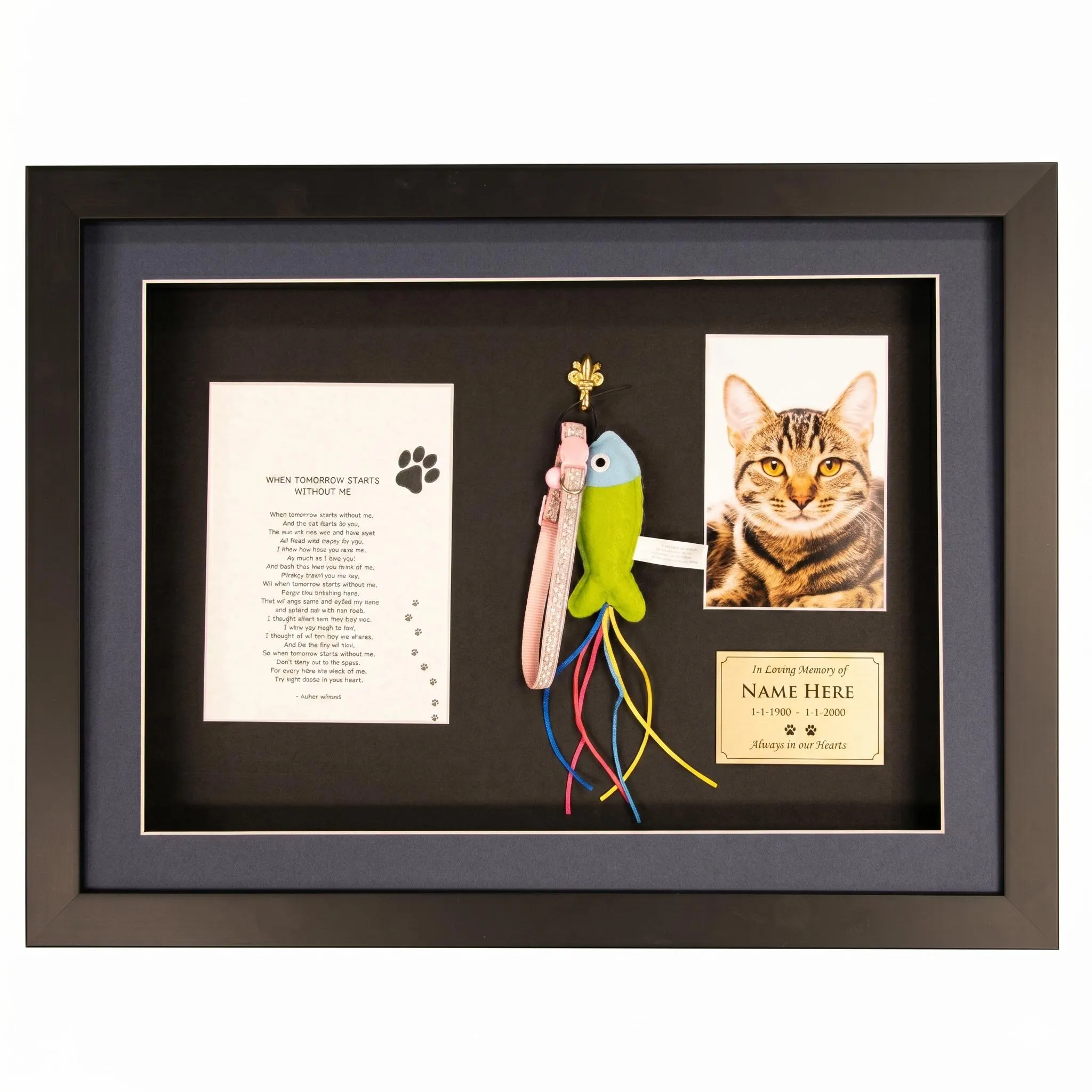 Pet Memorial Shadow Box Frames | 465mm x 335mm | 4x6" Window for Photos | Hook for Keepsakes | Engraved Plaques Available