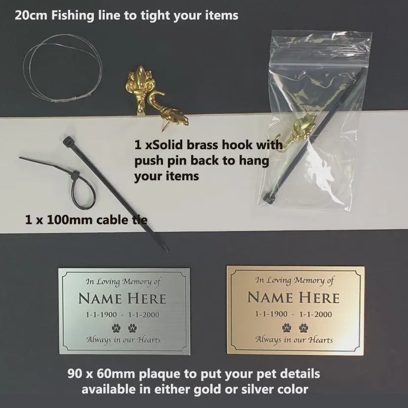 Pet Memorial Shadow Box Frames | 465mm x 335mm | 4x6" Window for Photos | Hook for Keepsakes | Engraved Plaques Available - image 5