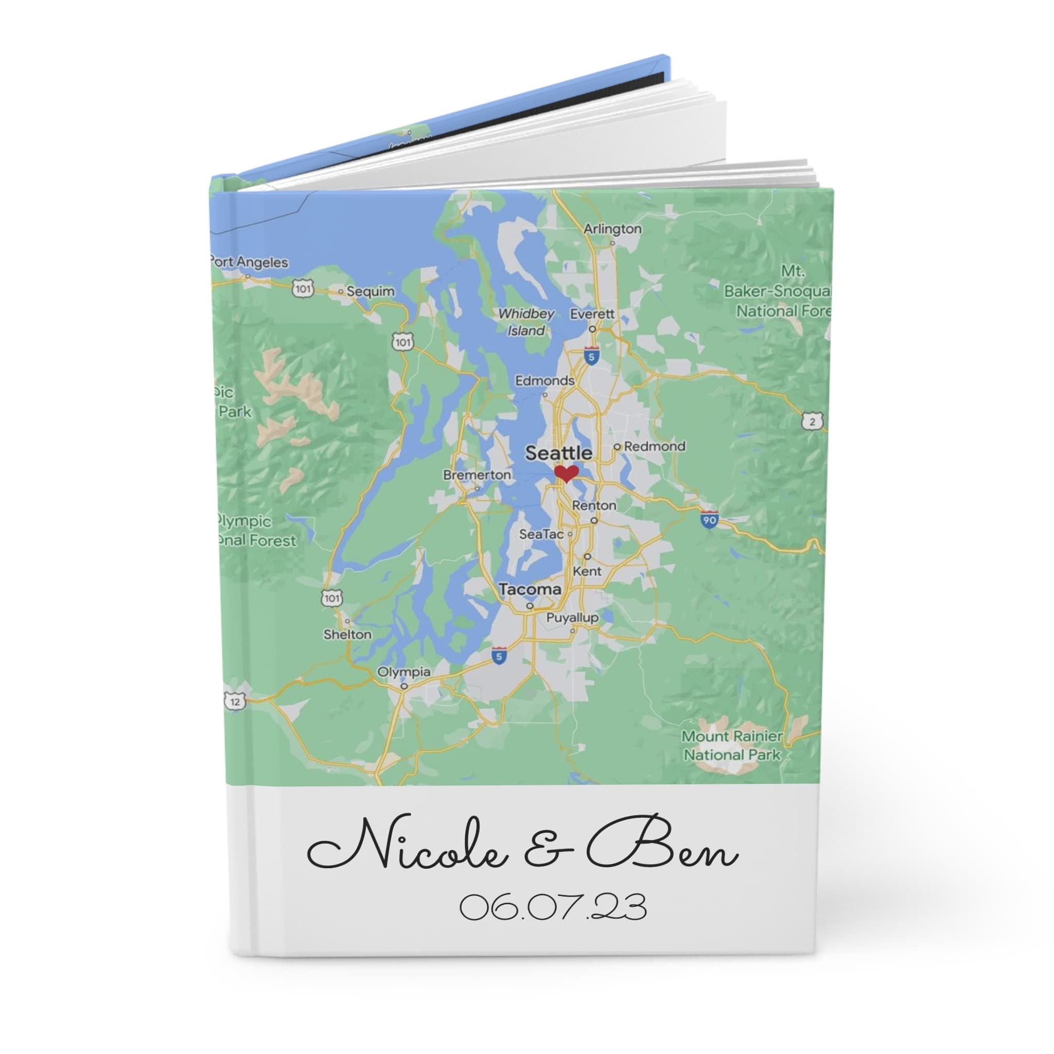 Engagement notebook, the story of us journal, personalized engagement map journal, couples journal, blank lined notebook, engagement gift - image 4